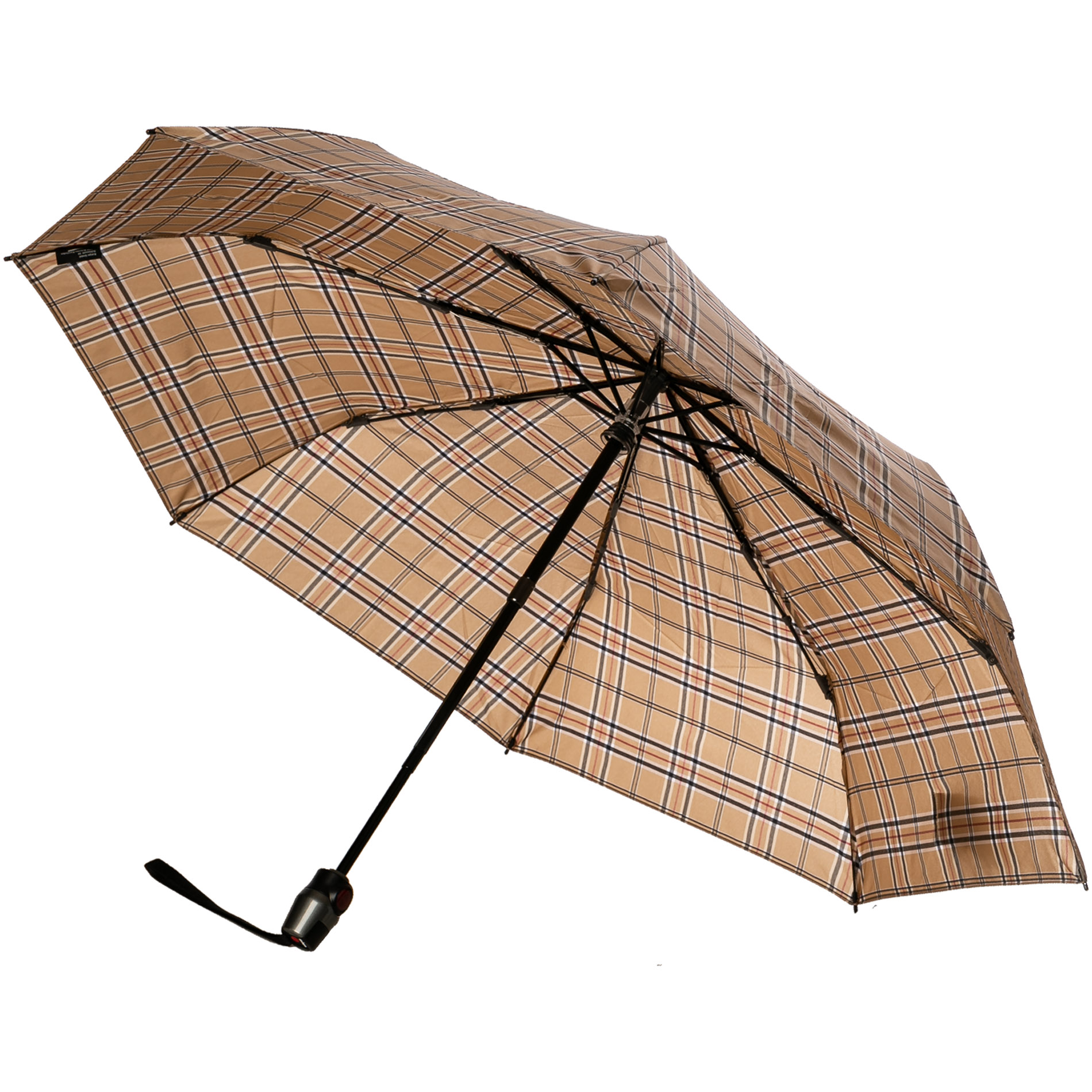 Knirps Herren Regenschirm beige kariert