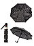 Regenschirm, Duomatik, schwarz gepunktet - schwarz