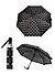Regenschirm, Duomatik, schwarz gepunktet - schwarz