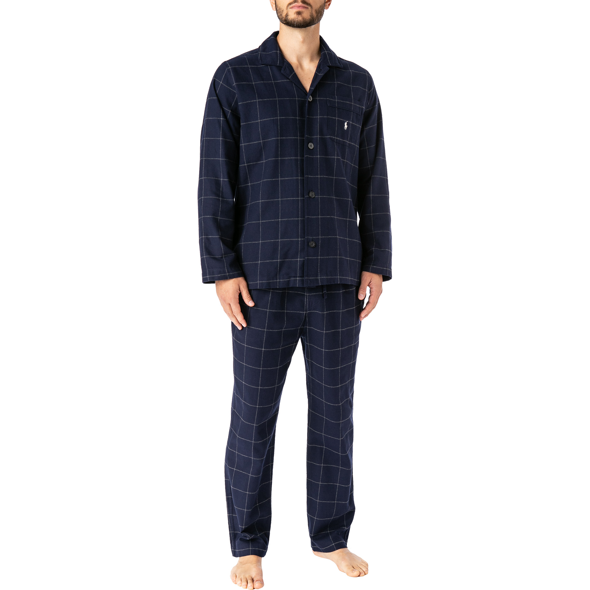 Polo Ralph Lauren Herren Pyjama blau Baumwolle & Mix Kariert