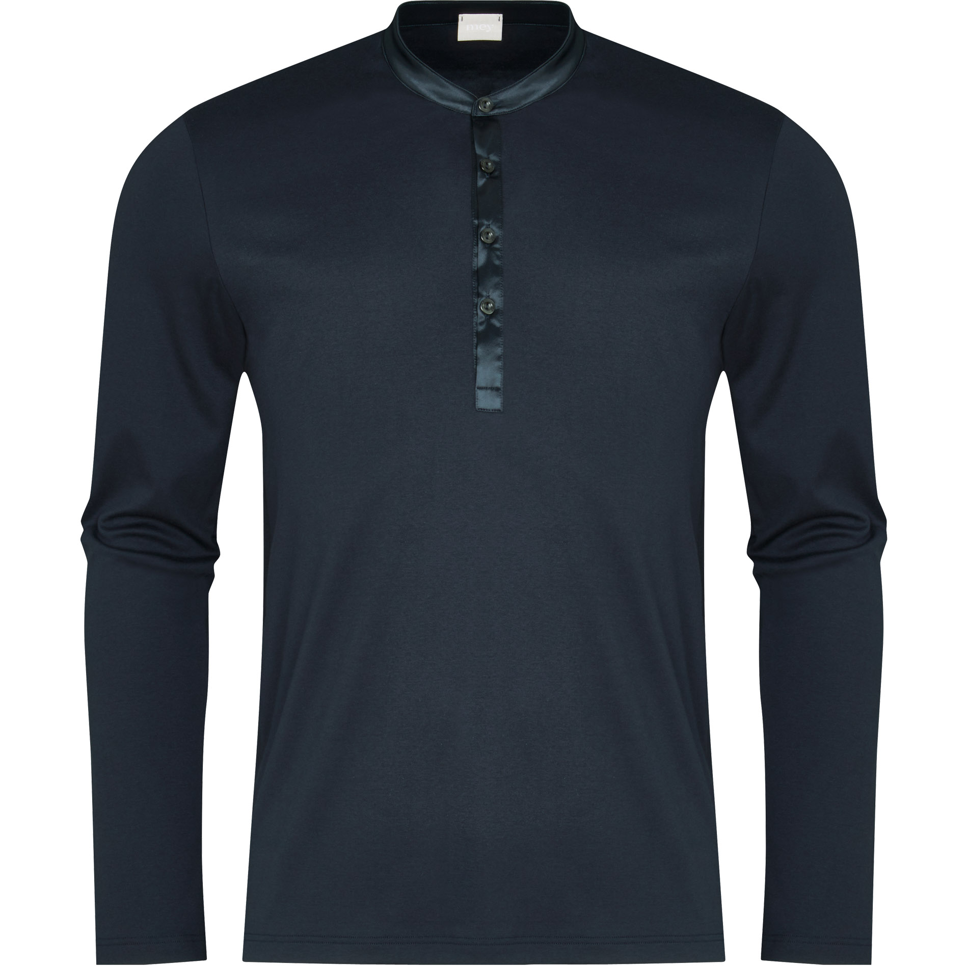 Mey Herren Longsleeve blau Baumwolle & Mix unifarben