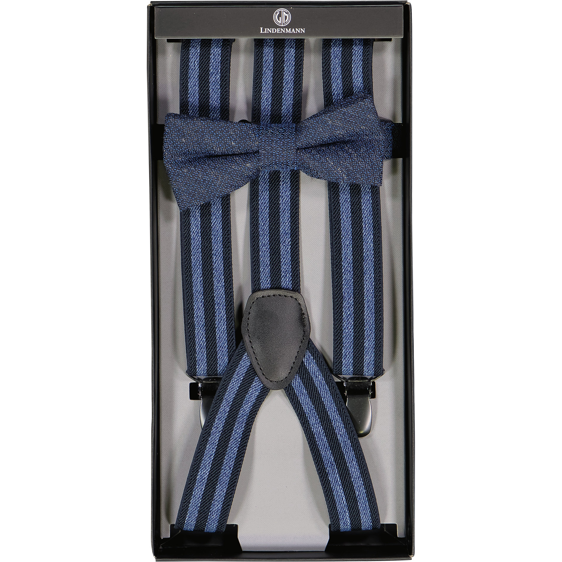 Lindenmann Herren Hosenträger/Schleife Set blau