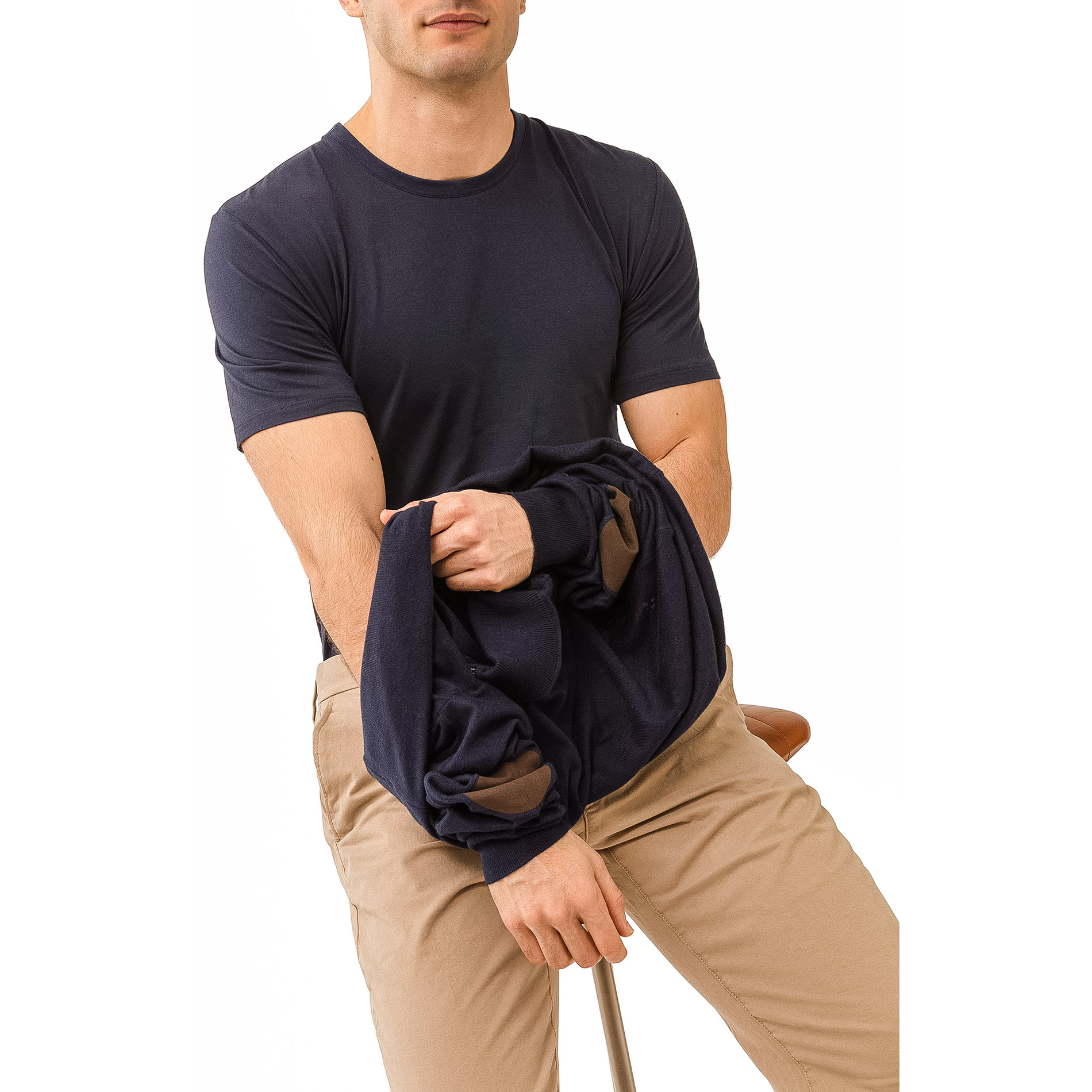 Mey Herren T-Shirt blau Mikrofaser/Funktion unifarben
