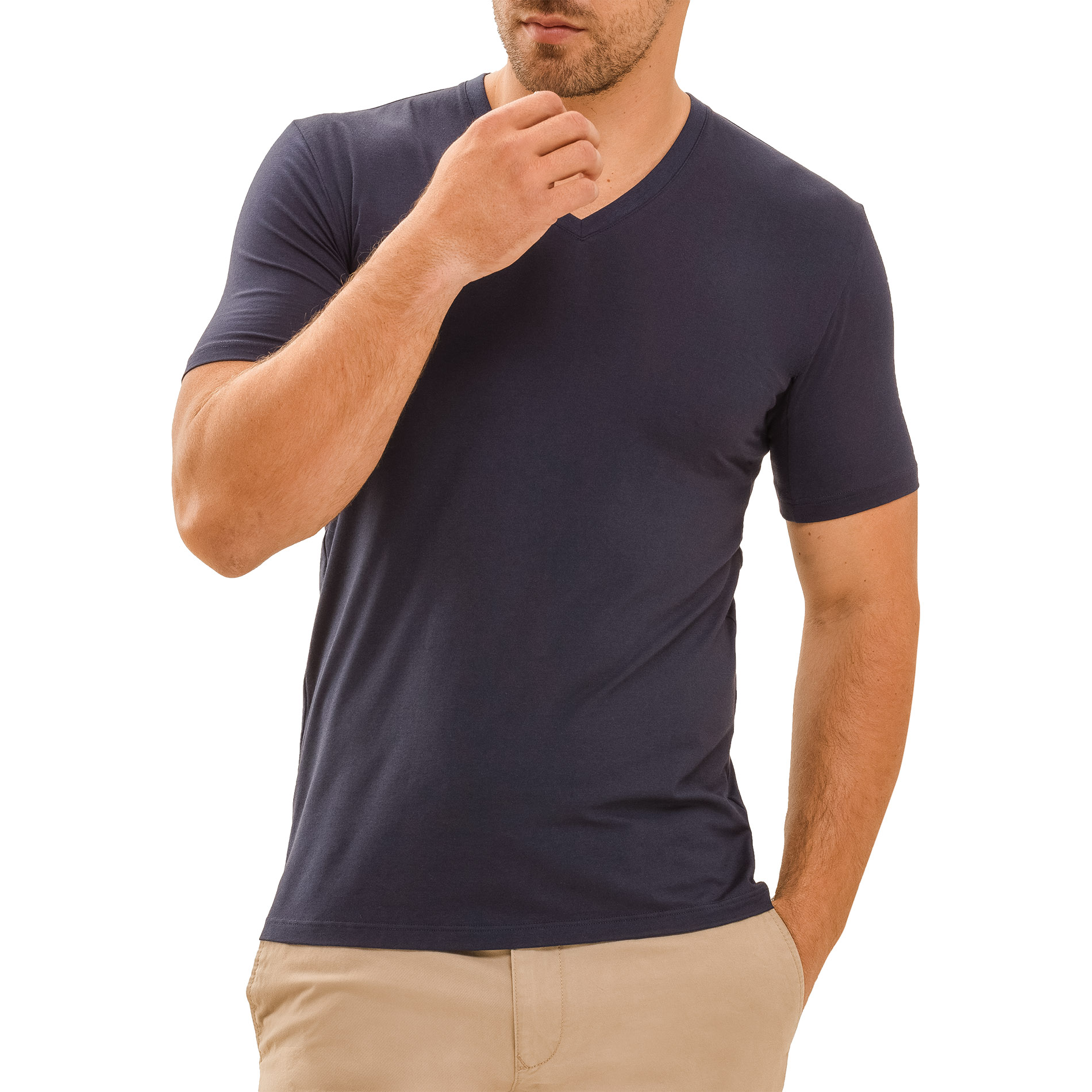 Mey Herren T-Shirt blau Mikrofaser/Funktion unifarben