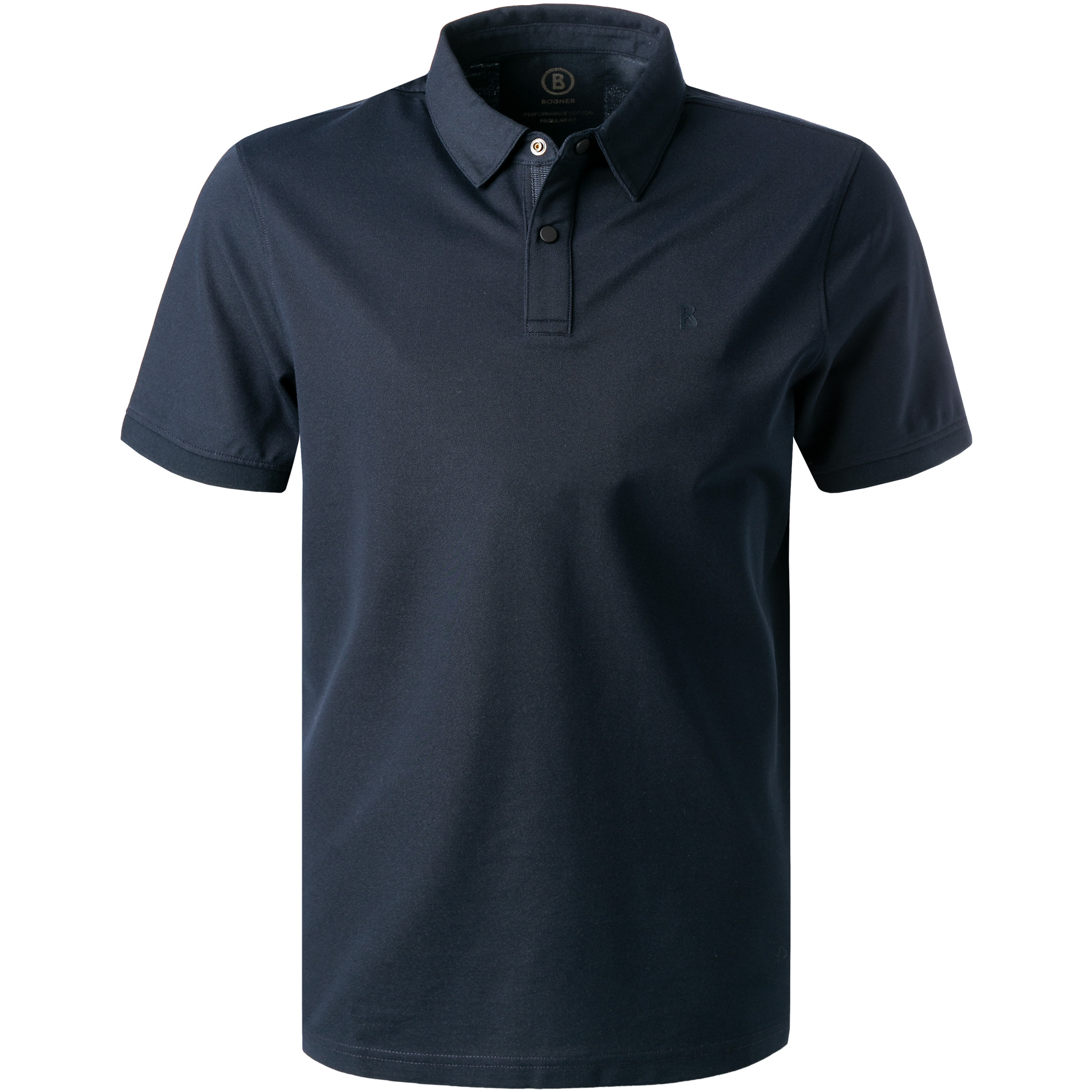 BOGNER Herren Polo-Shirt blau Baumwoll-Piqué
