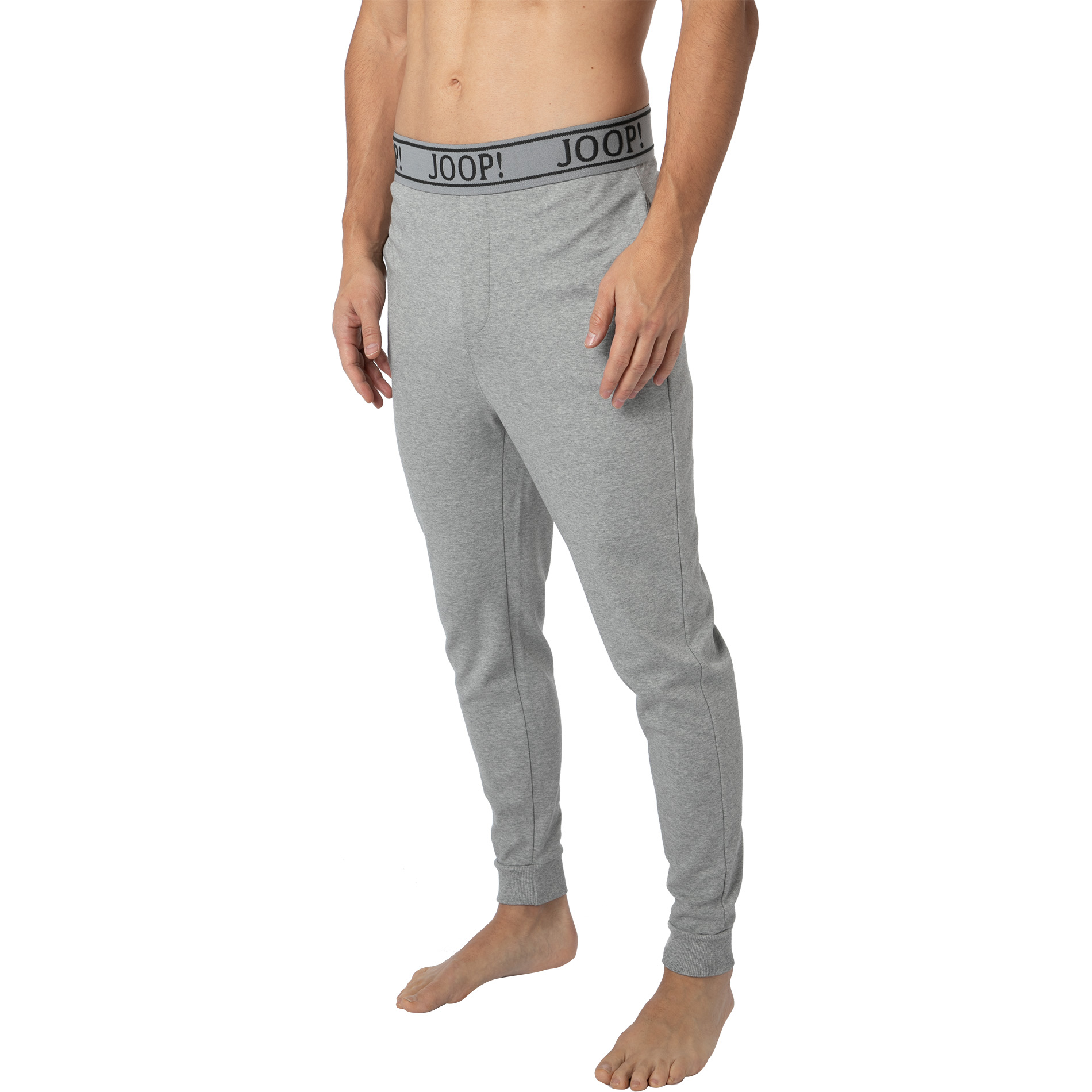 JOOP! Herren Pyjamahose grau Jersey-Baumwolle unifarben