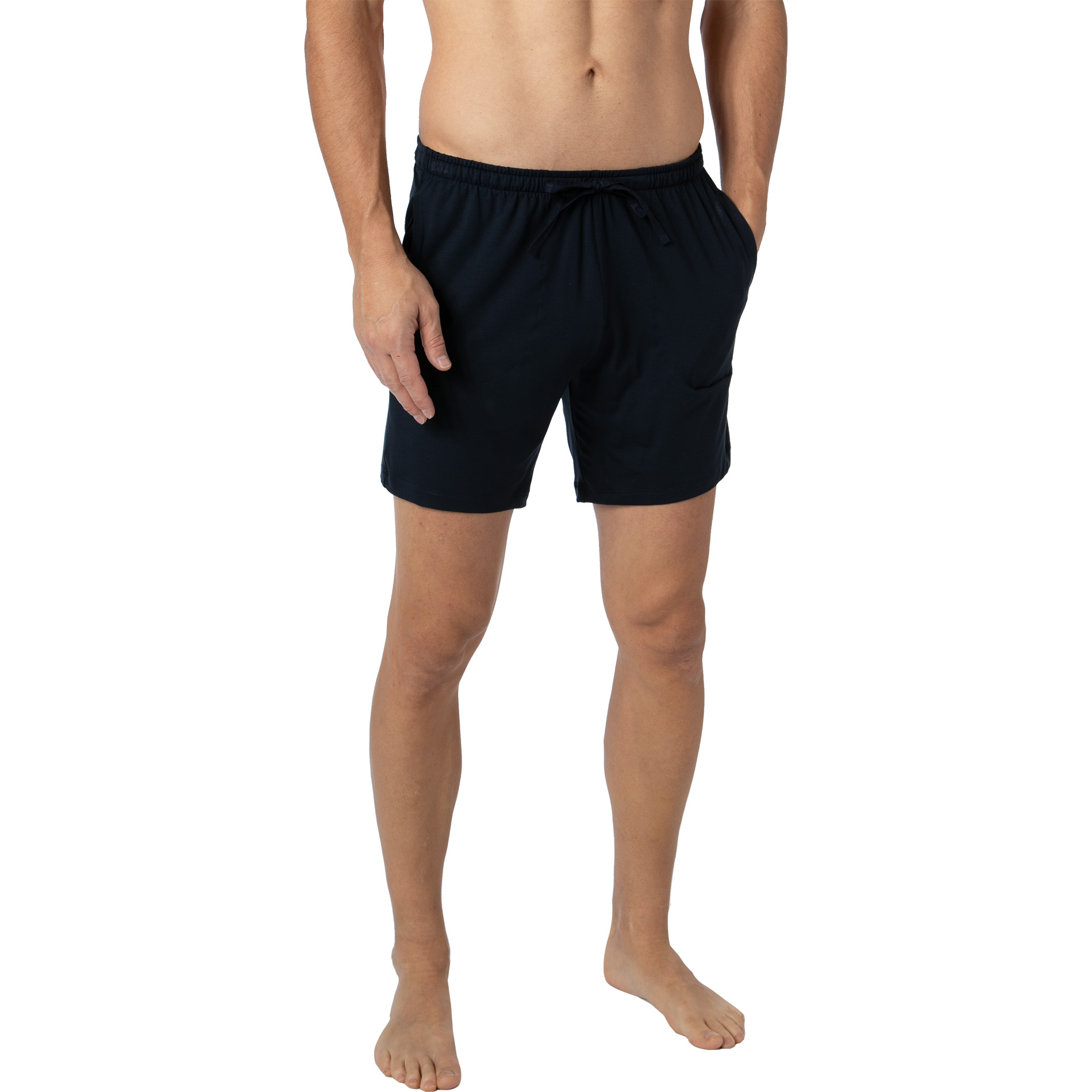 Novila Herren Pants blau Jersey-Baumwolle unifarben