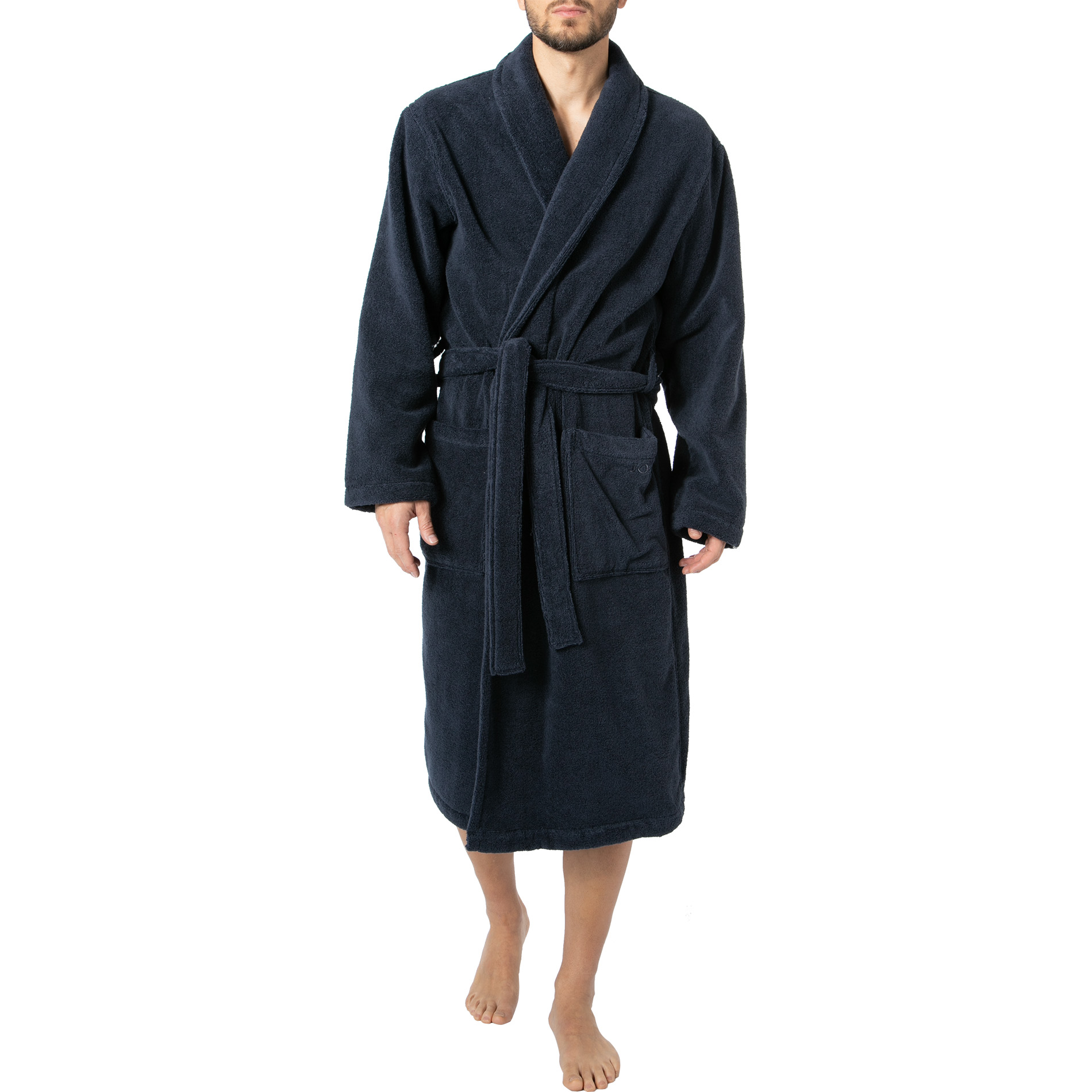 JOOP! Herren Bademantel blau Baumwolle & Mix unifarben