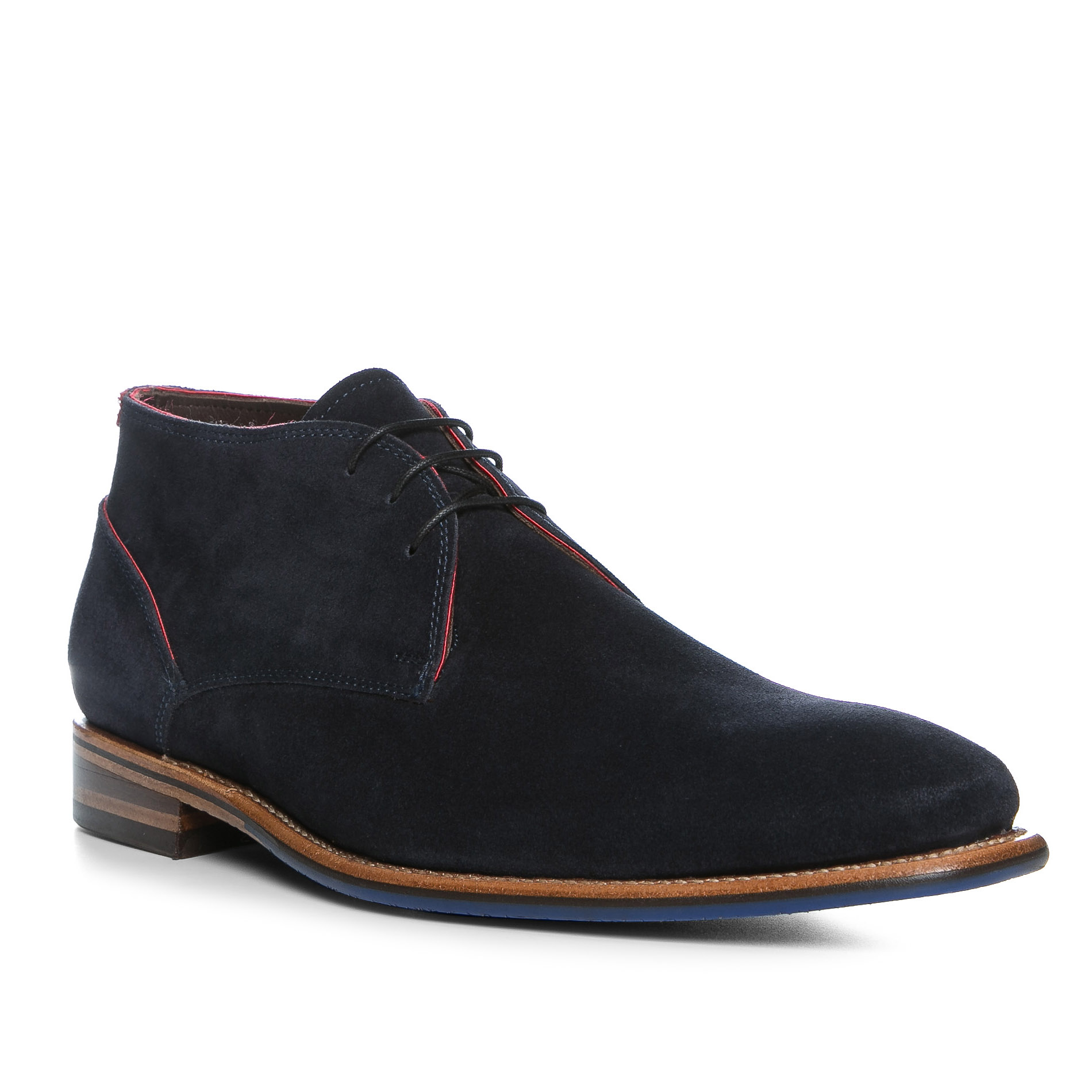 Floris van Bommel Herren Desert Boots blau Veloursleder