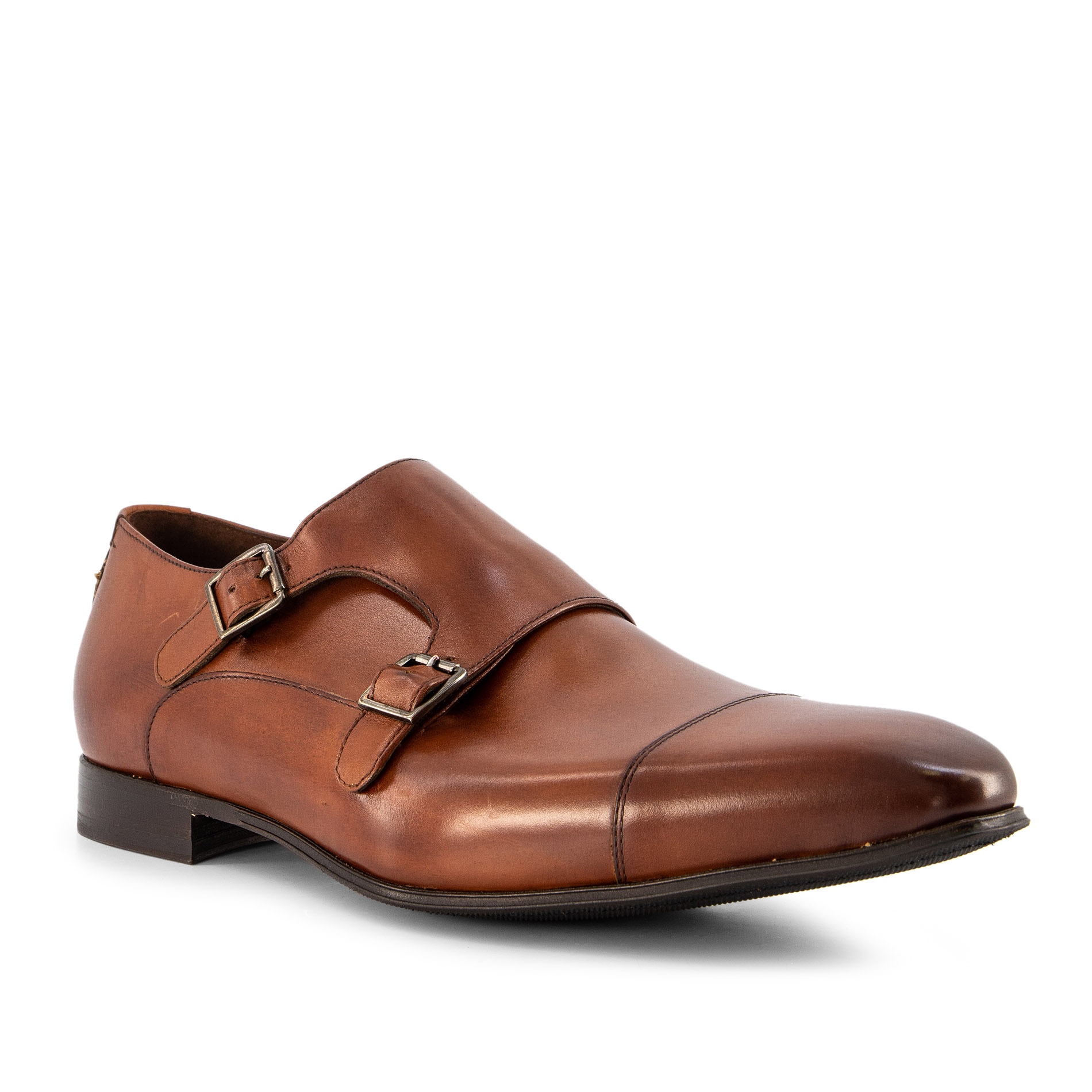 Floris van Bommel Herren Doppelmonkstrap braun, cognac Glattleder