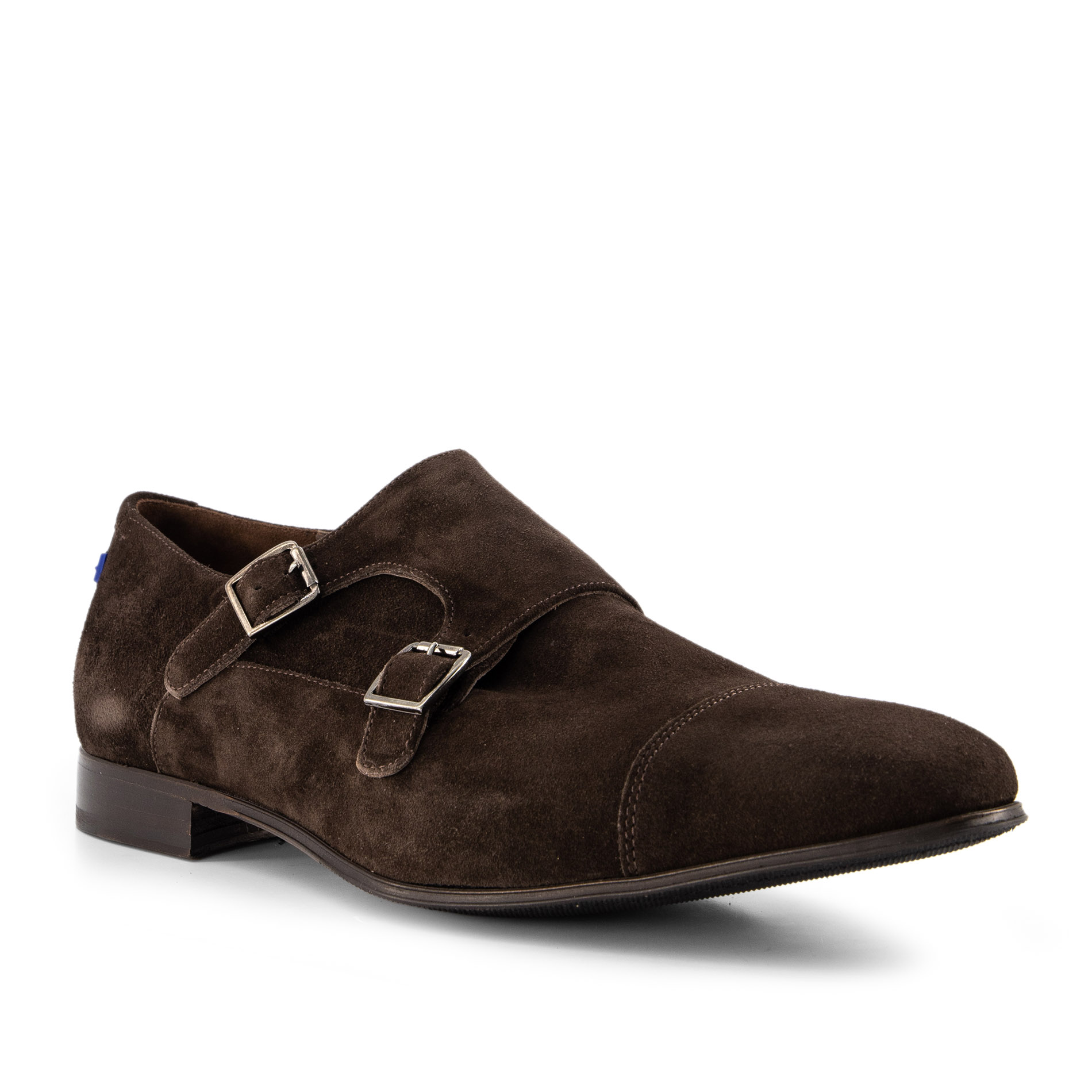 Floris van Bommel Herren Doppelmonkstrap braun Glattleder