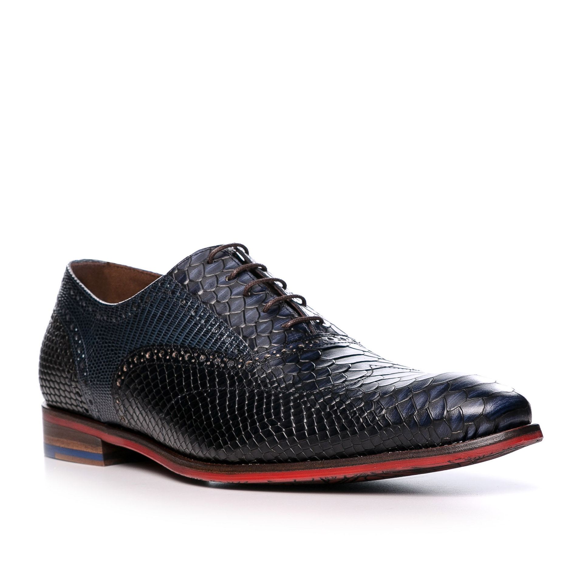 Floris van Bommel Herren Schuhe blau Leder