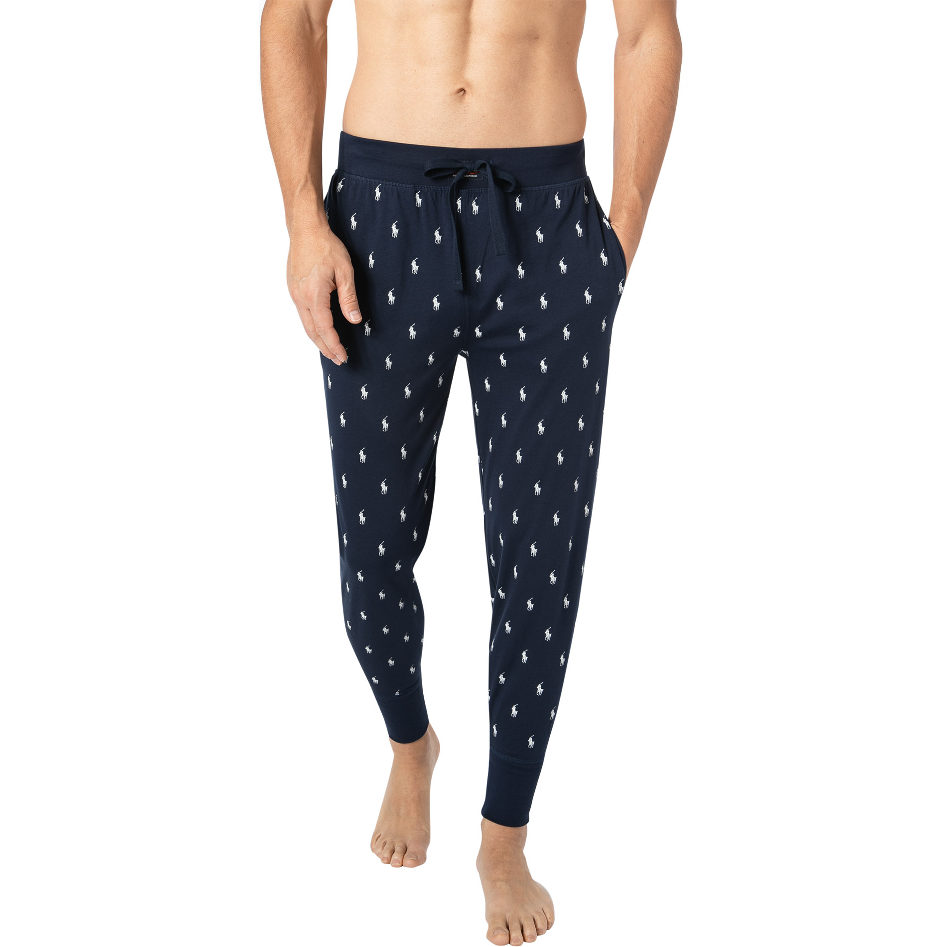 Polo Ralph Lauren Herren Pyjamahose blau Jersey-Baumwolle unifarben