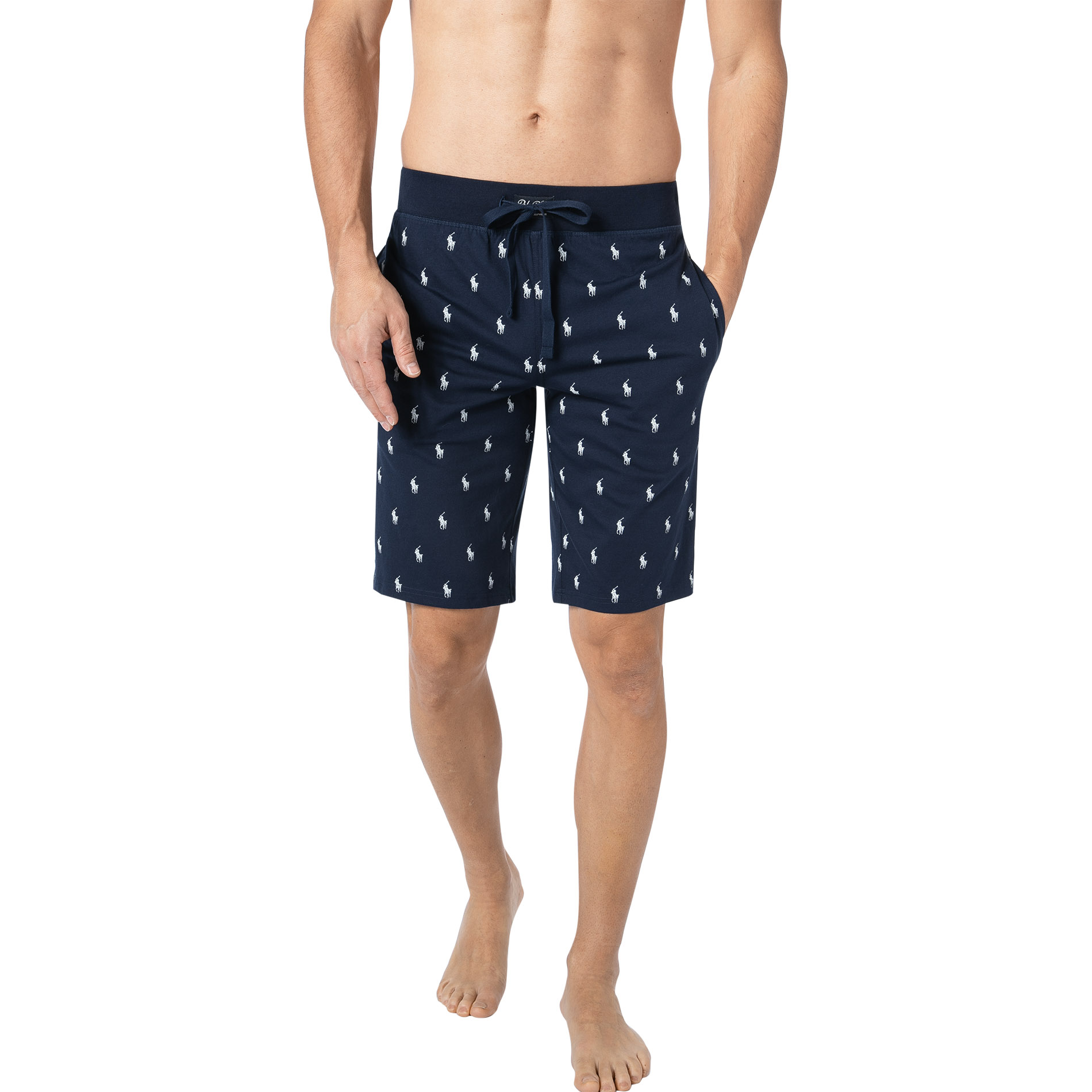 Polo Ralph Lauren Herren Pyjamashorts blau Jersey-Baumwolle unifarben