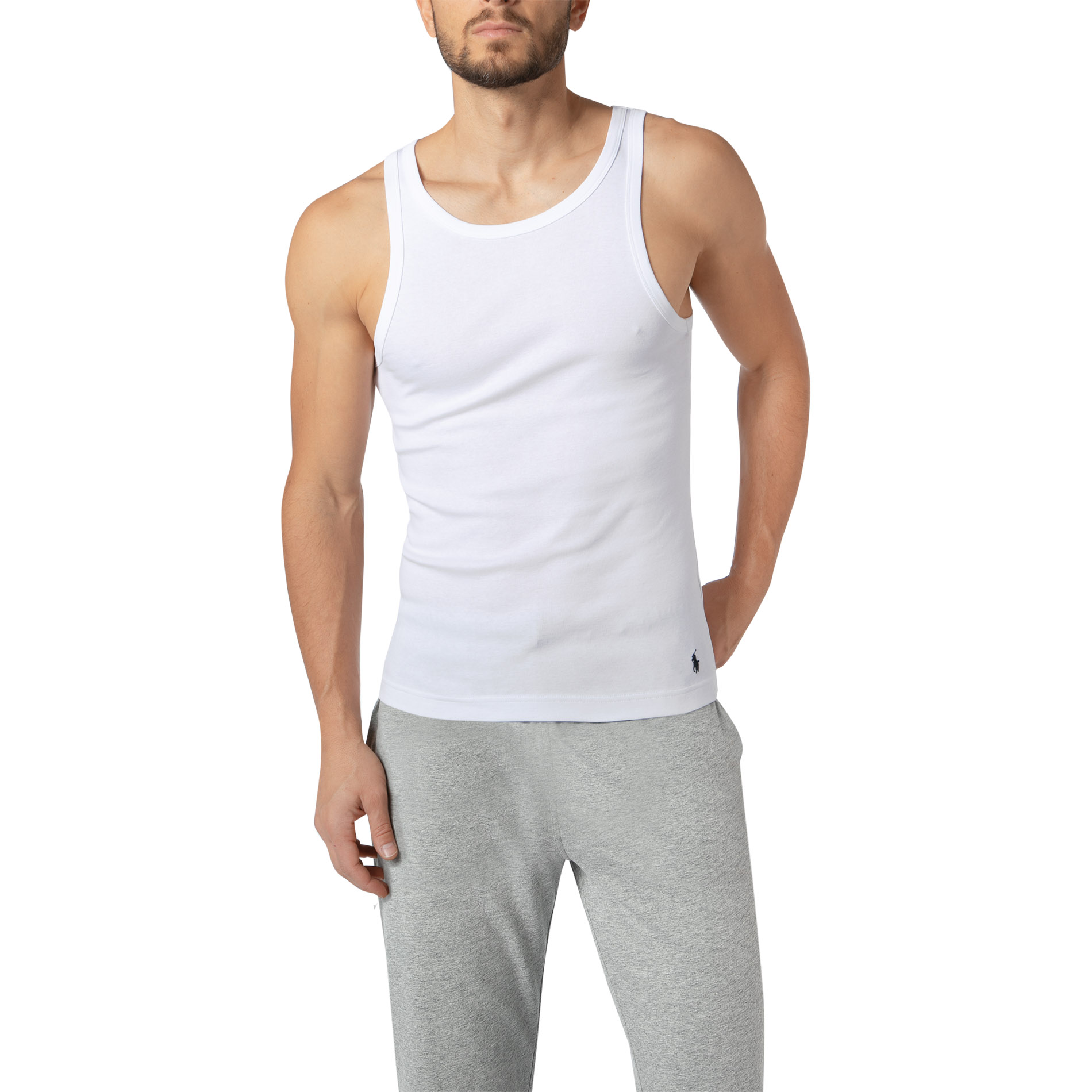 Polo Ralph Lauren Herren Tanktops weiß Reine Baumwolle unifarben