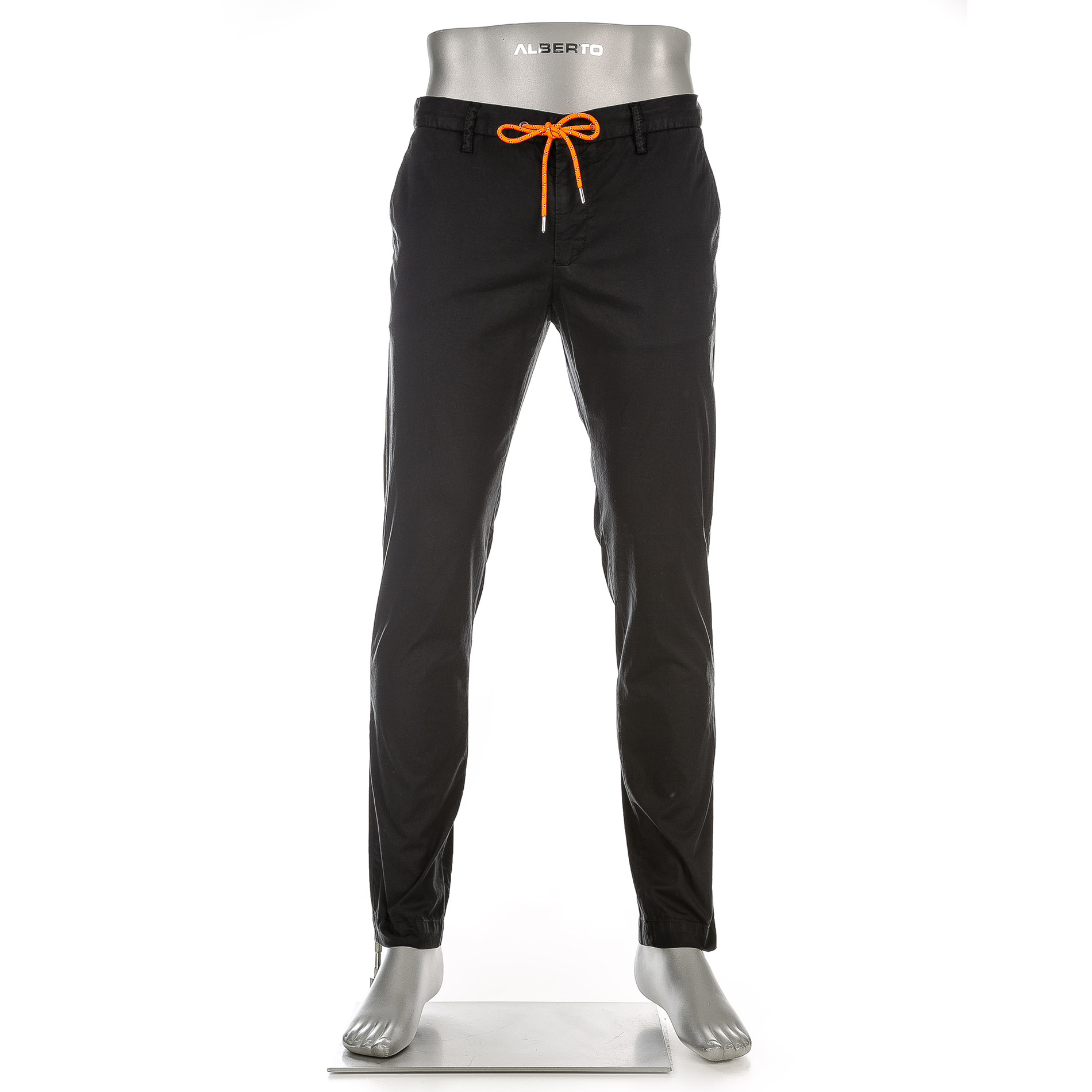 Alberto Herren Hosen schwarz Slim Fit