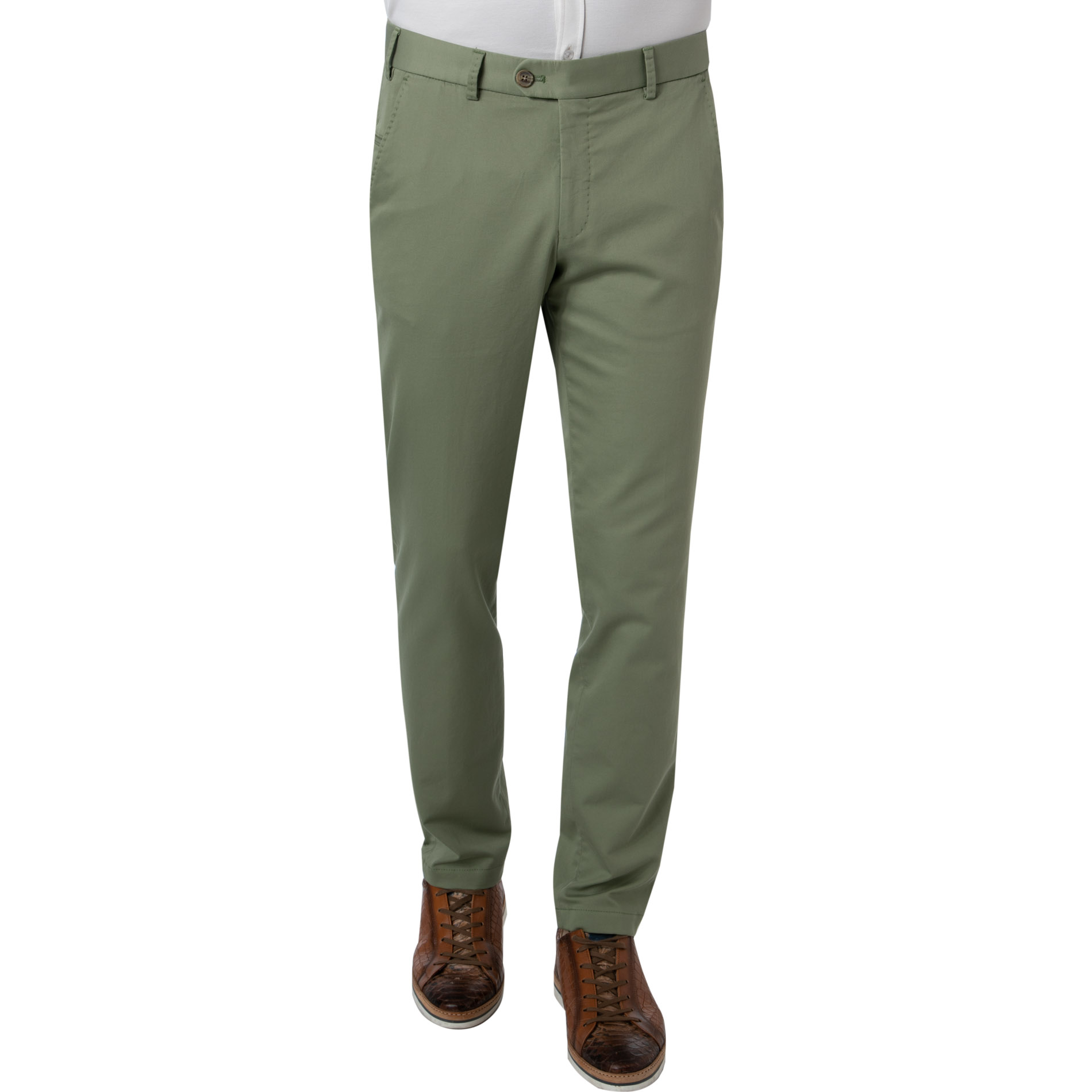 HILTL Herren Hose grün Baumwolle Slim Fit