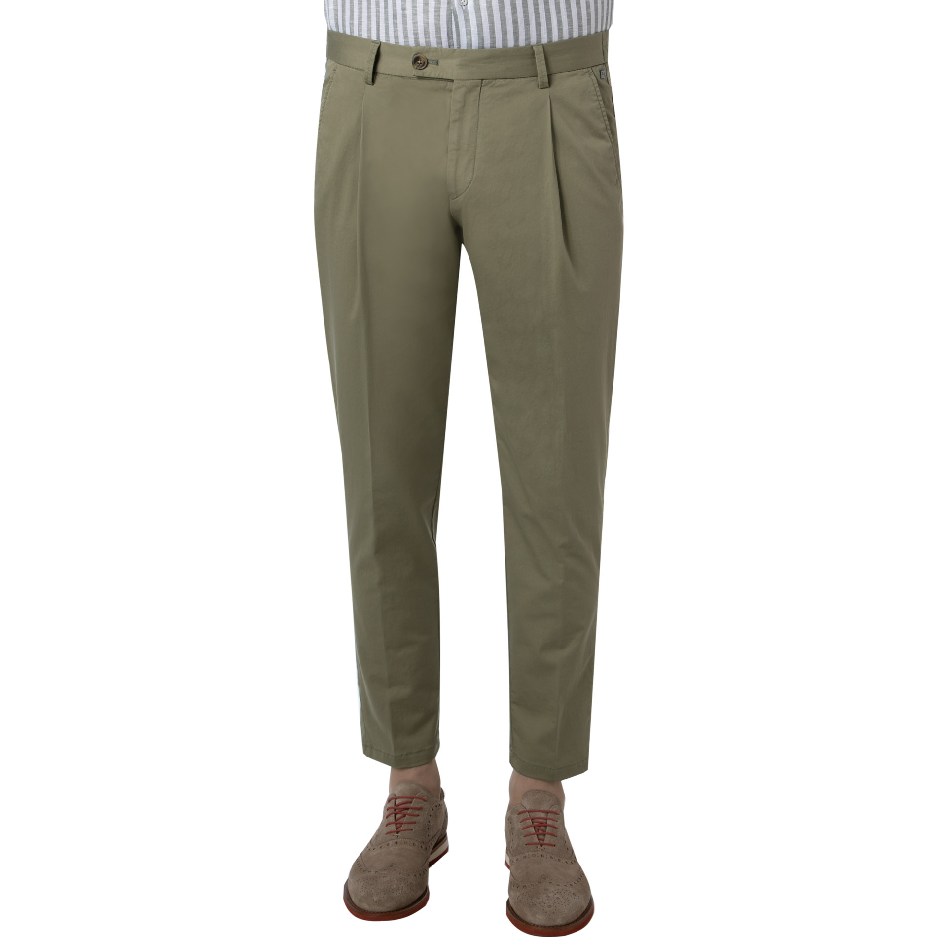 HILTL Herren Hose grün Baumwoll-Stretch
