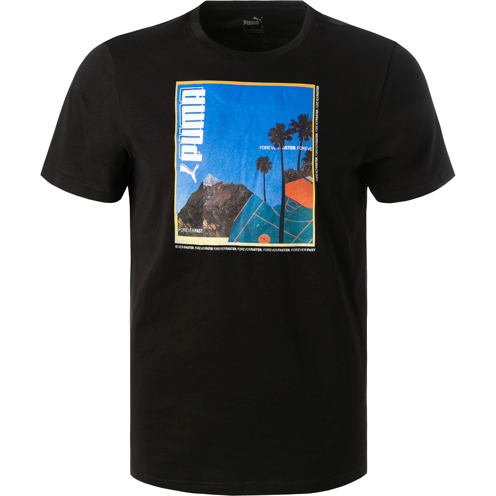 PUMA Herren T-Shirt schwarz Baumwolle & Mix
