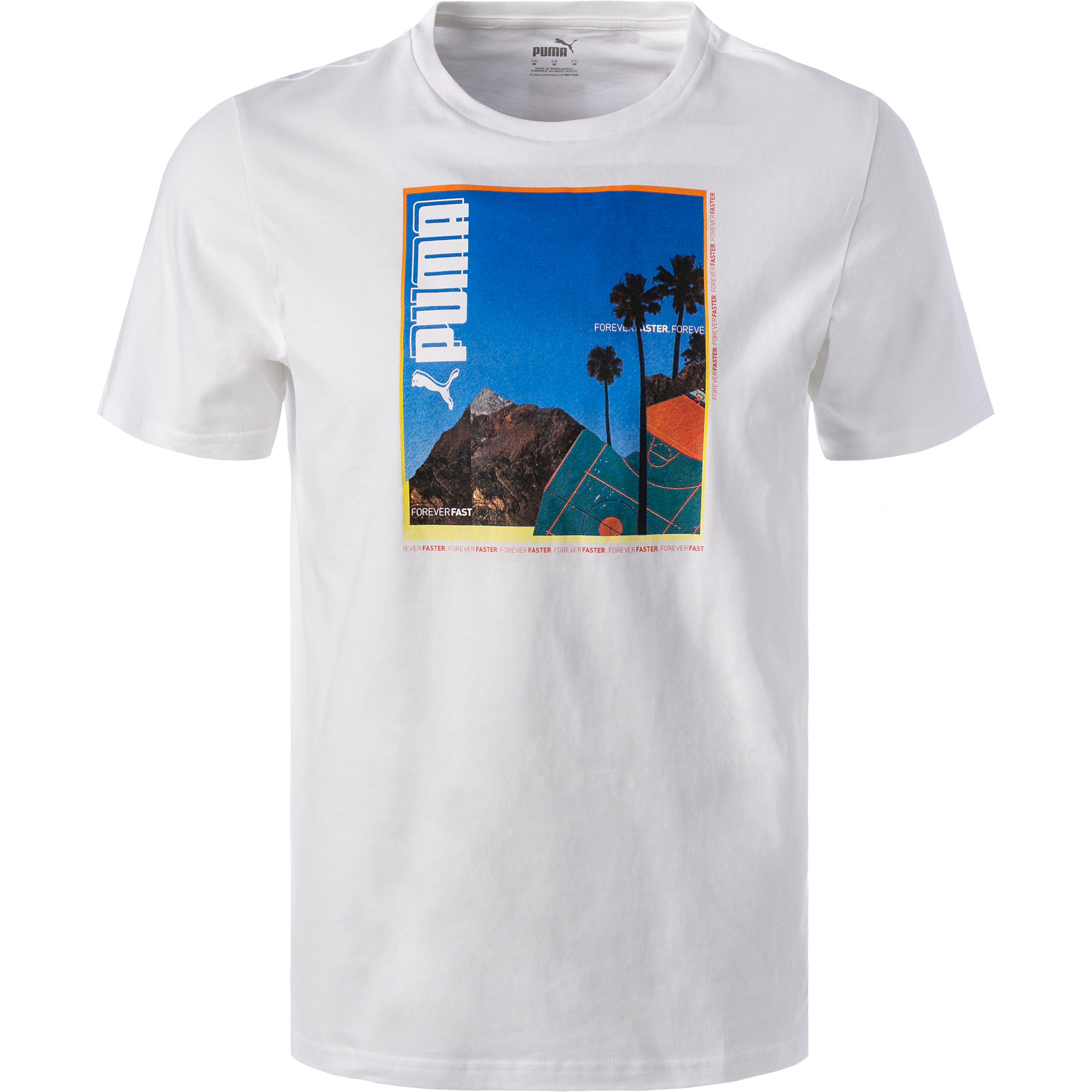 PUMA Herren T-Shirt weiß Baumwolle & Mix
