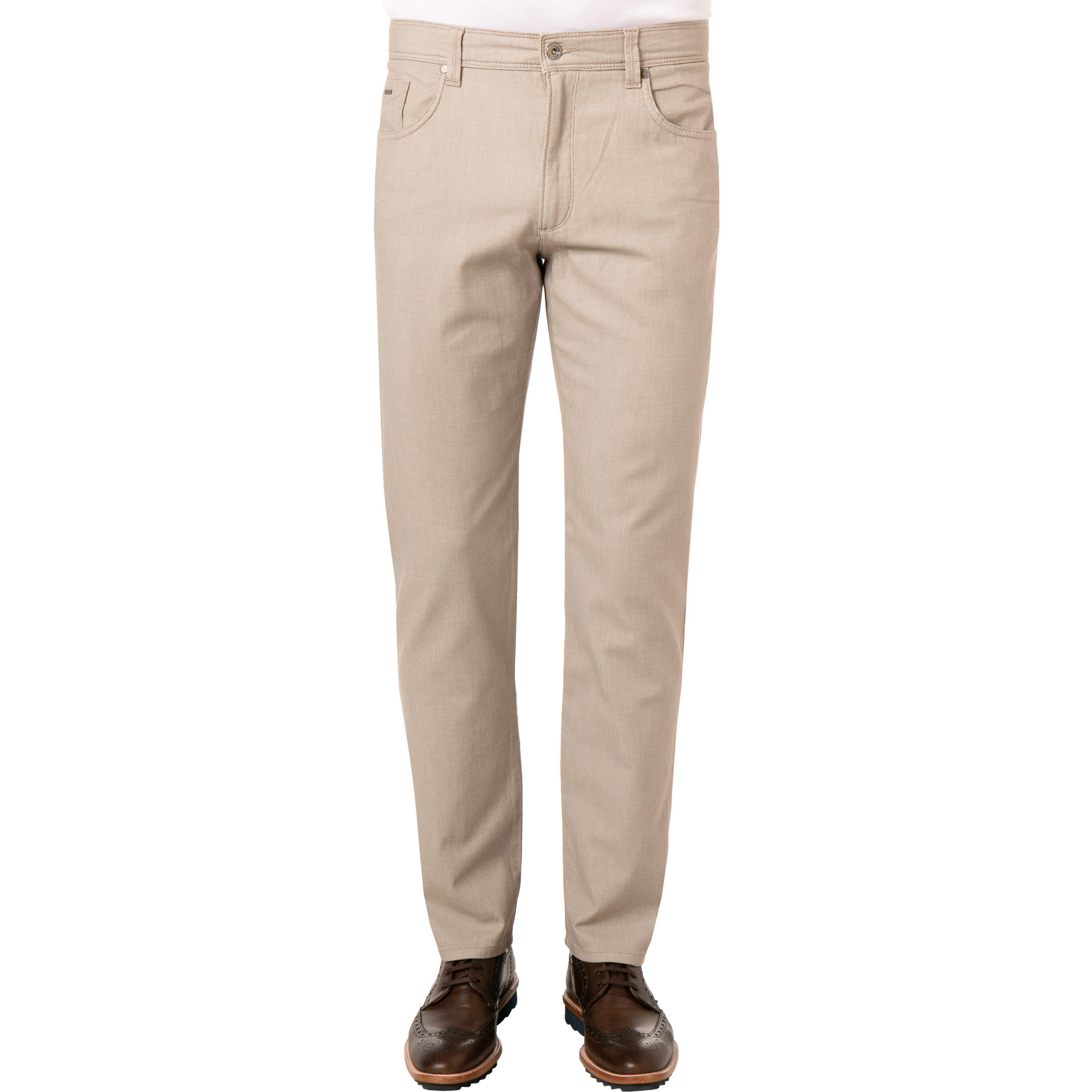 bugatti Herren Freizeithose beige Baumwolle