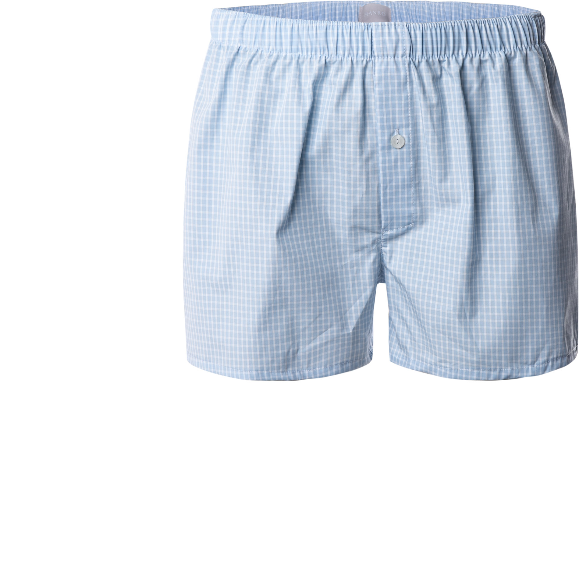 HANRO Herren Boxershorts blau Baumwolle kariert