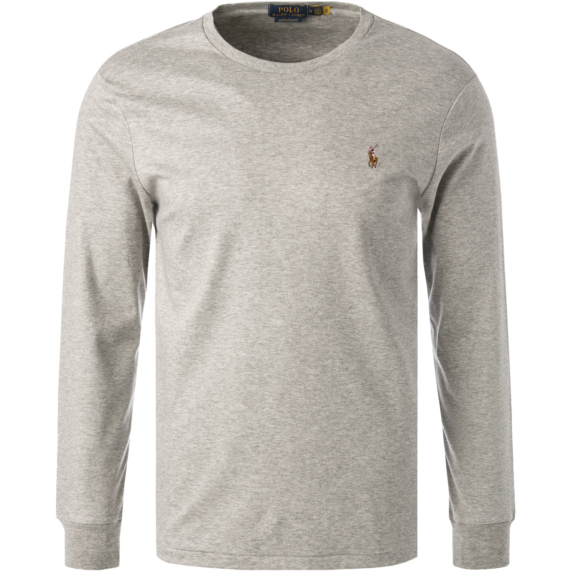 Polo Ralph Lauren Herren Longsleeve grau meliert Slim Fit