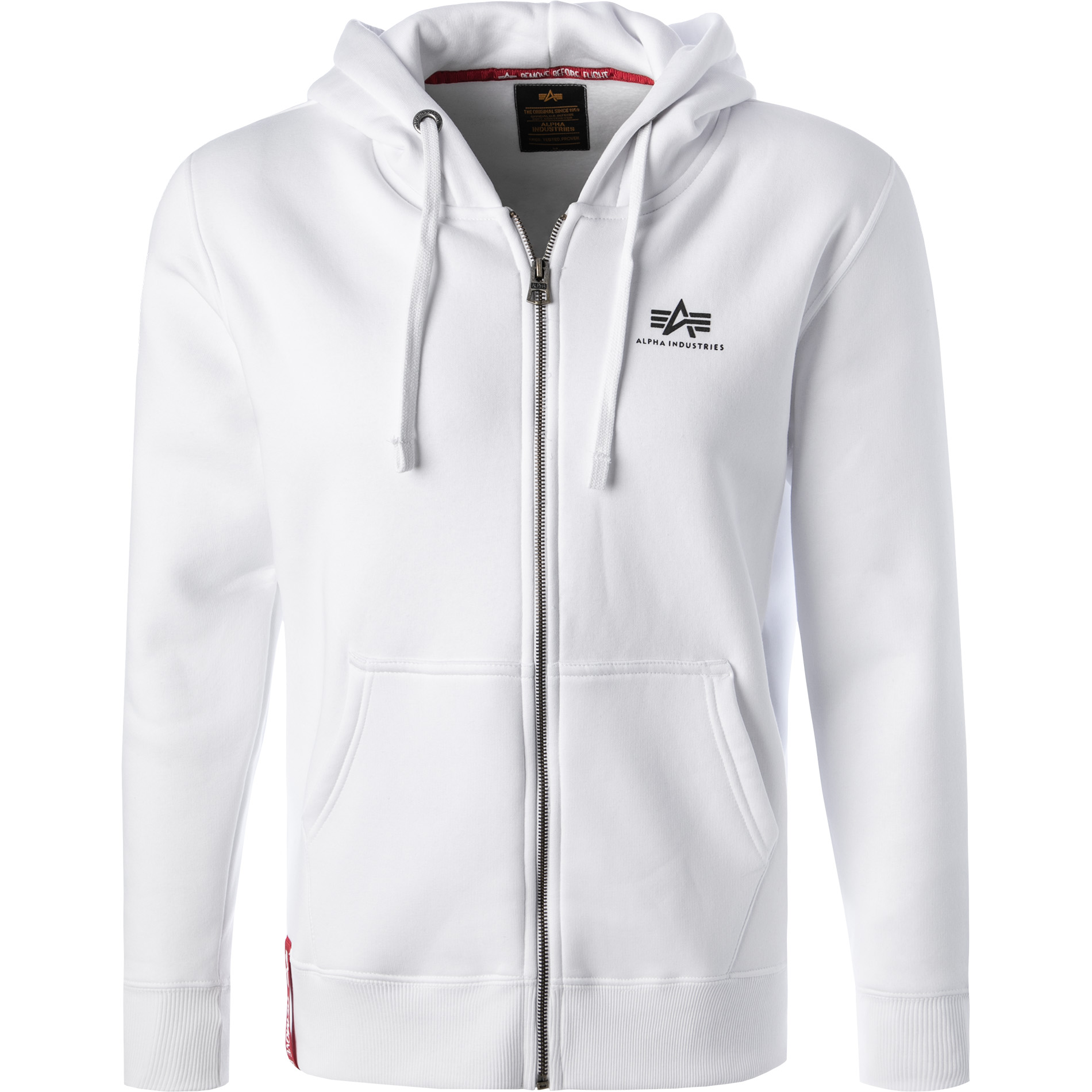 ALPHA INDUSTRIES Herren Hoodie weiß unifarben