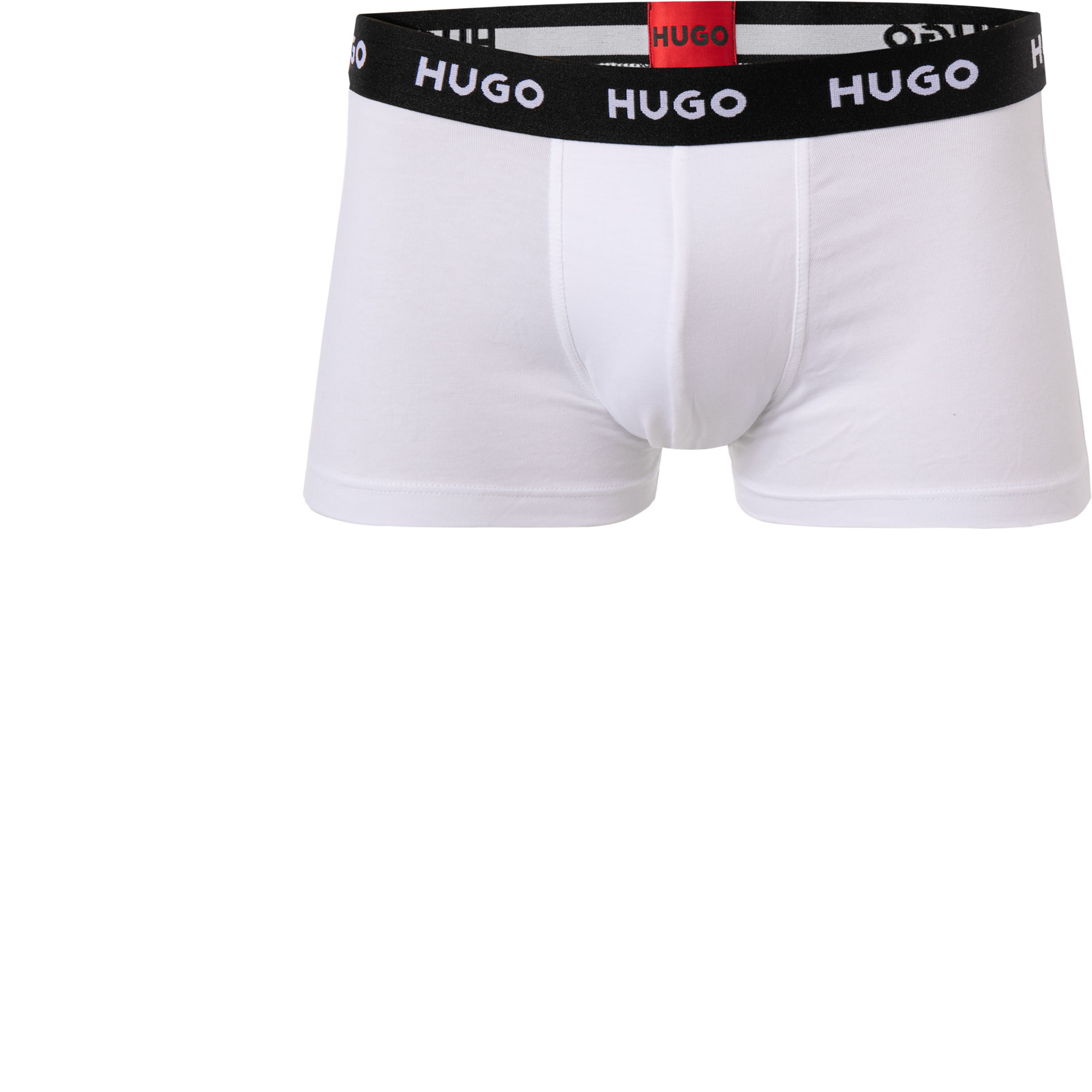 HUGO Herren Trunks weiß Baumwolle & Mix unifarben