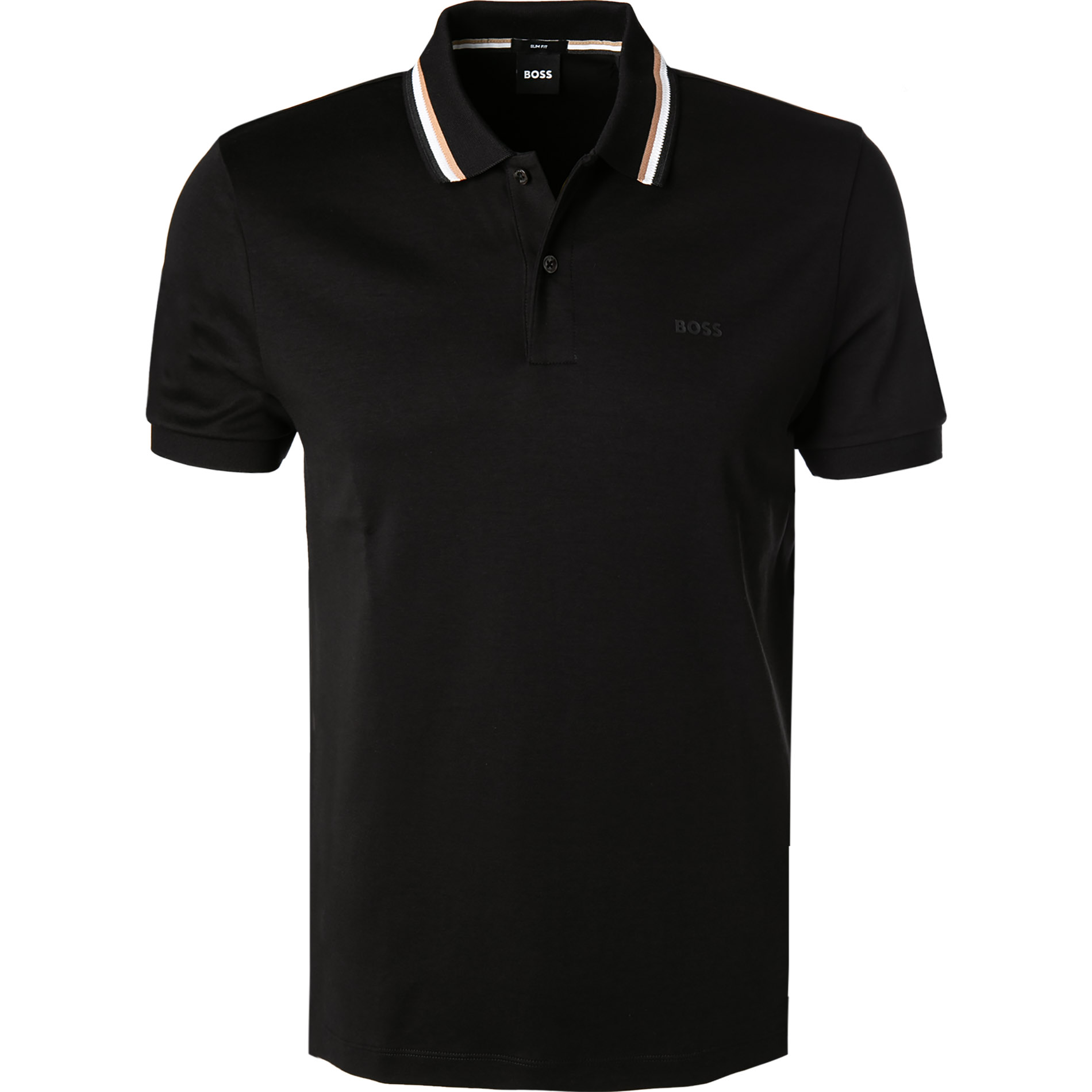 BOSS Black Herren Polo-Shirt schwarz Baumwoll-Jersey Slim Fit