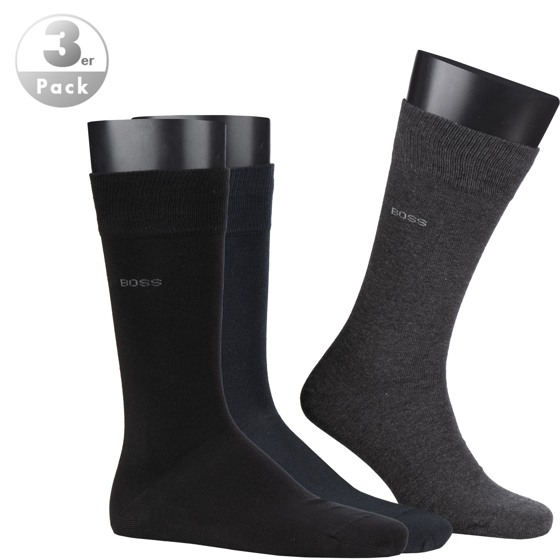 BOSS Black Herren Socken blau Baumwolle & Mix unifarben