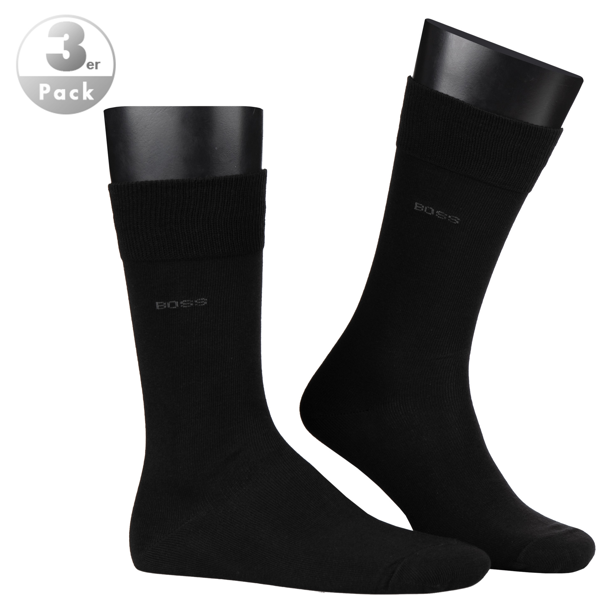 BOSS Black Herren Socken schwarz Baumwolle & Mix unifarben