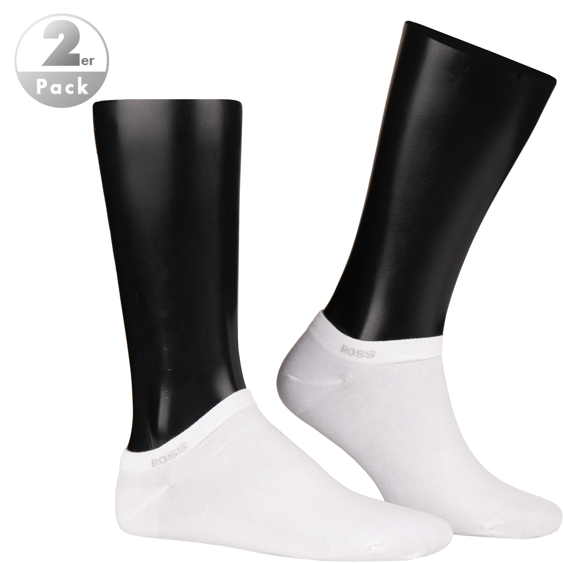 BOSS Black Herren Sneakersocken weiß Baumwolle unifarben
