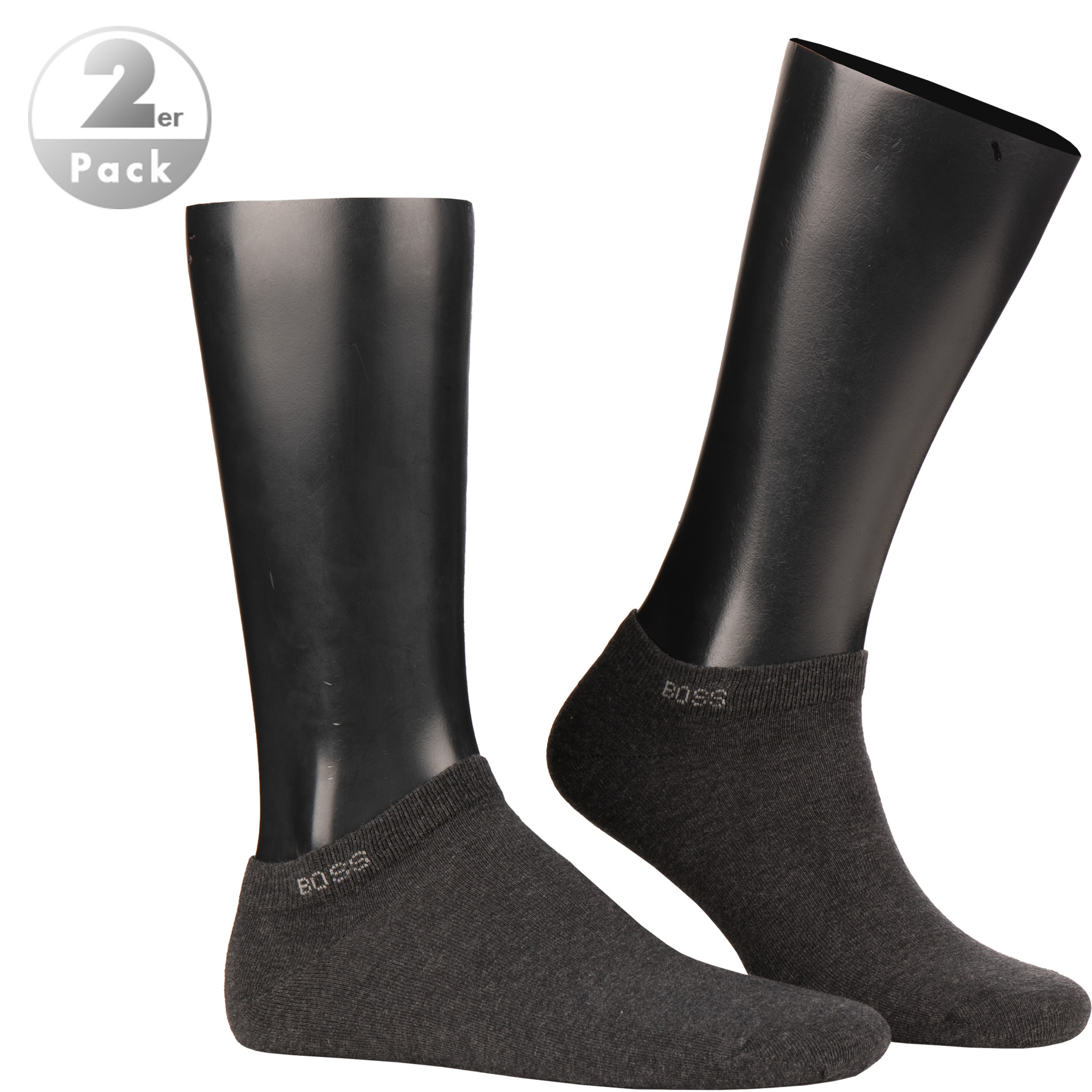BOSS Black Herren Sneakersocken grau Baumwolle & Mix unifarben