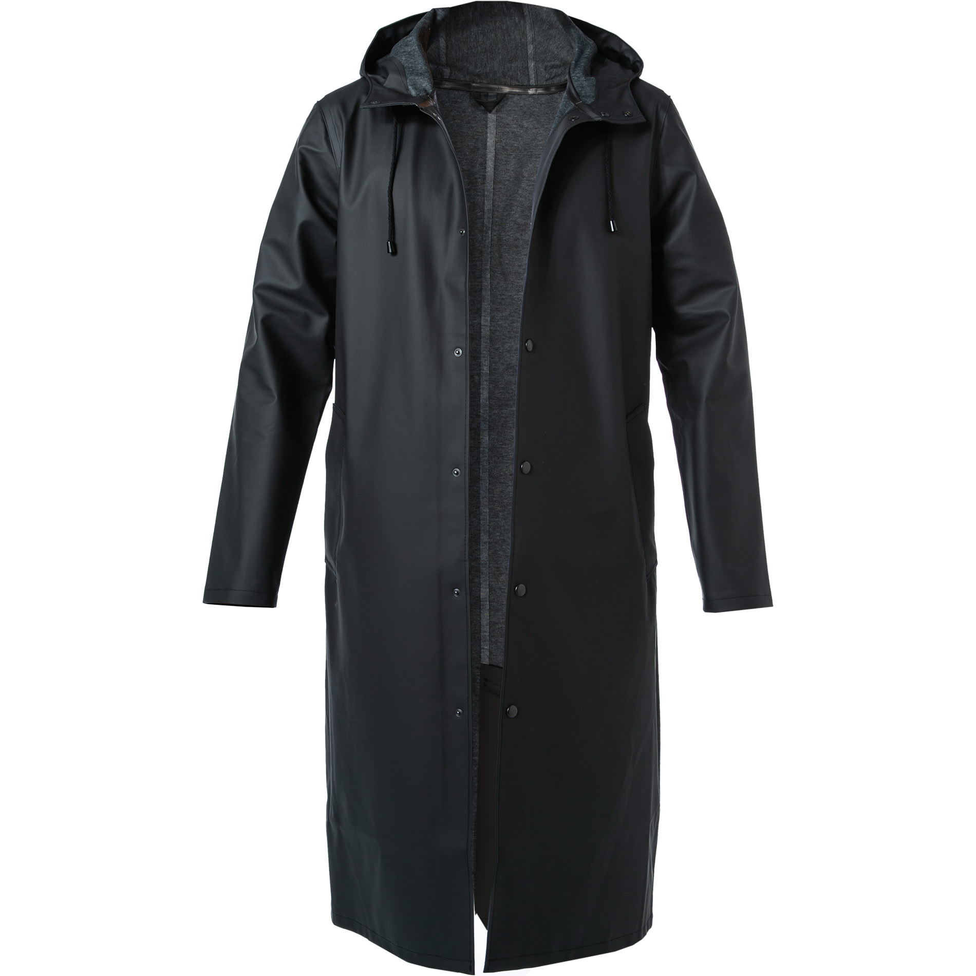 STUTTERHEIM Herren Regenmantel schwarz PVC unifarben