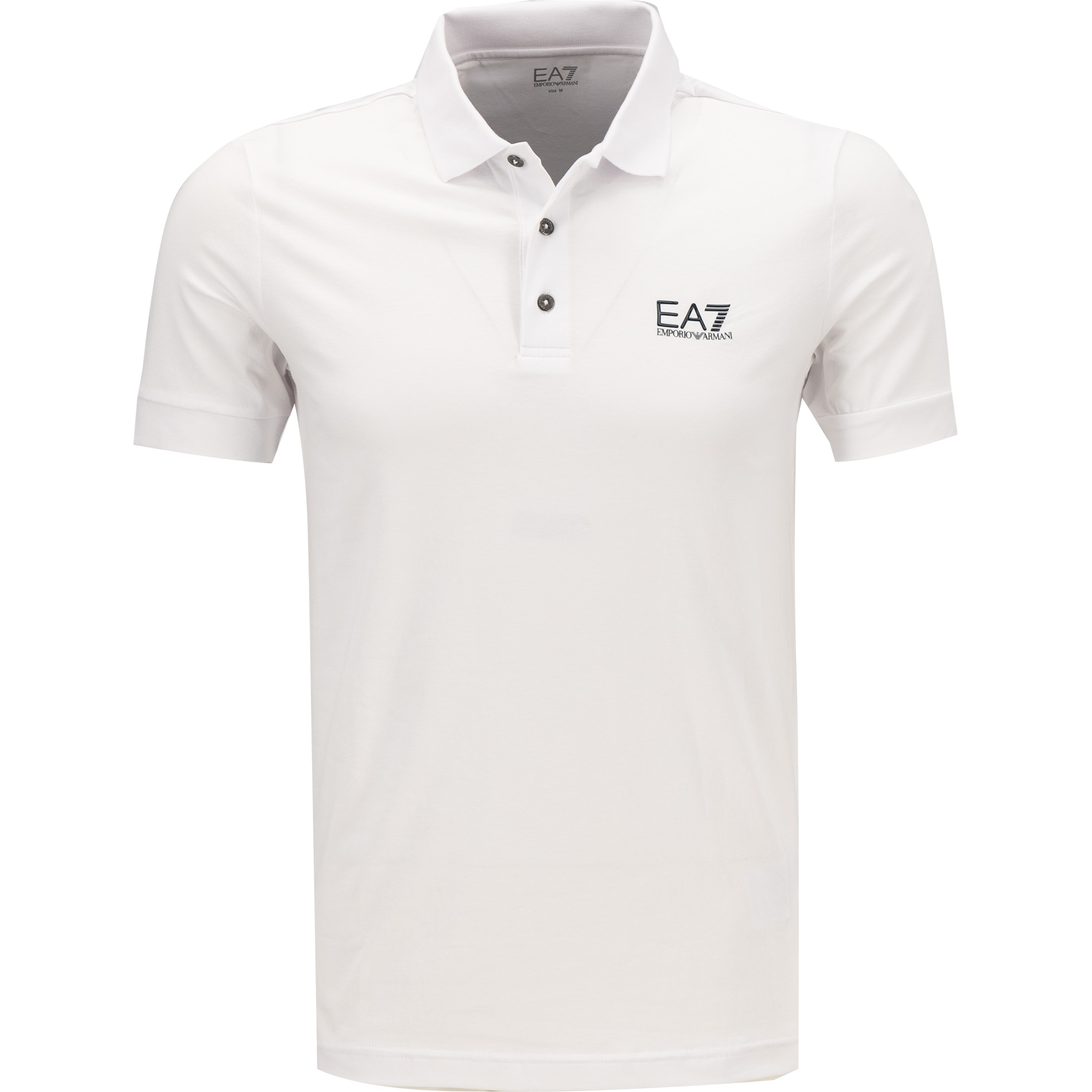 EA7 Herren Polo-Shirt weiß Baumwoll-Jersey