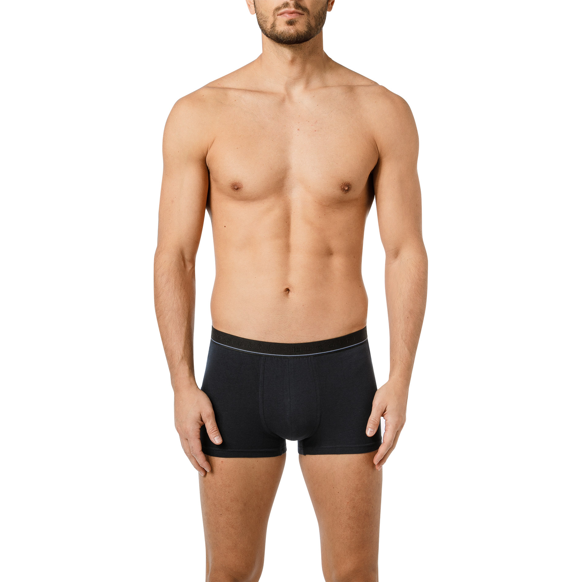 bugatti Herren Trunks blau Baumwolle & Mix unifarben