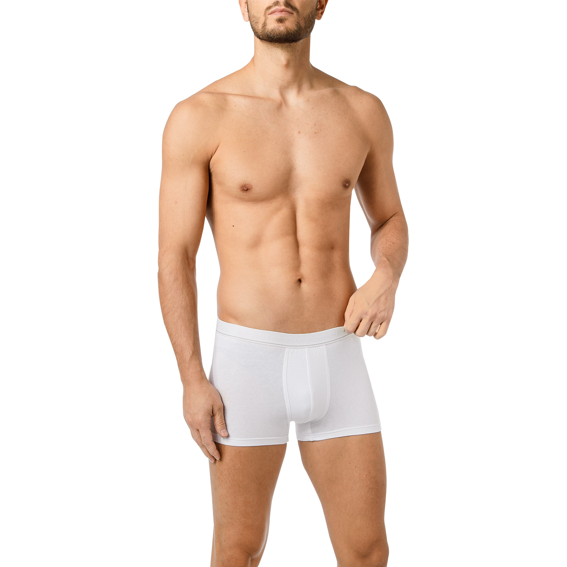 bugatti Herren Trunks weiß Baumwolle & Mix unifarben