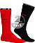 Socken, Baumwolle, rot-schwarz - rot-schwarz