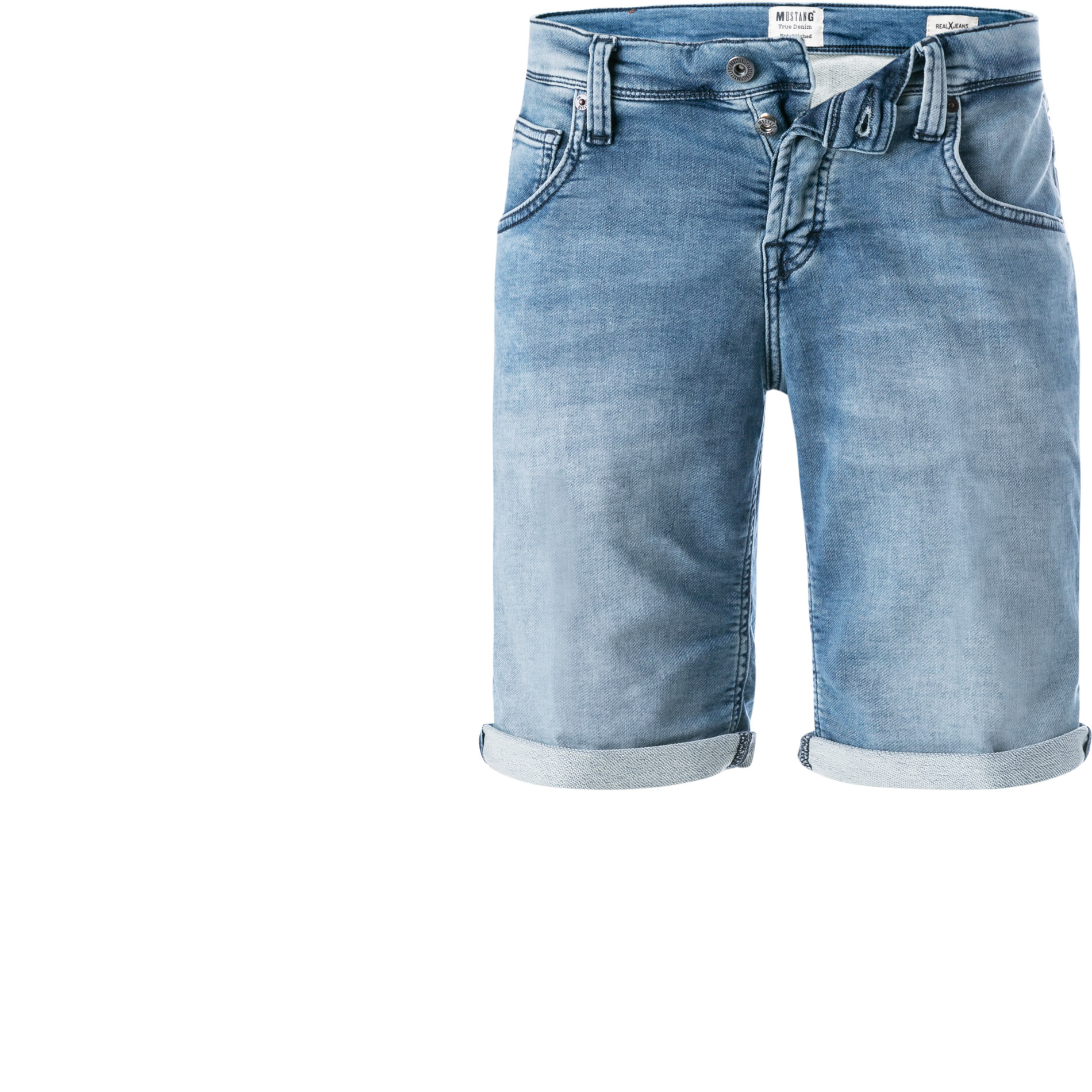 MUSTANG Herren Jeansshorts blau Baumwoll-Stretch
