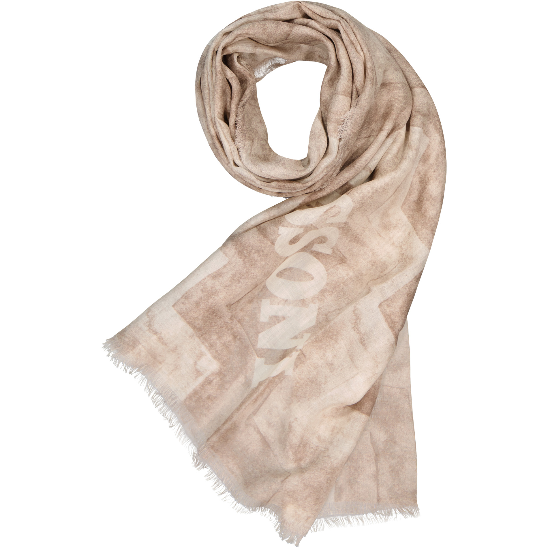 MISSONI Herren Schal beige Viskose/Modal gemustert