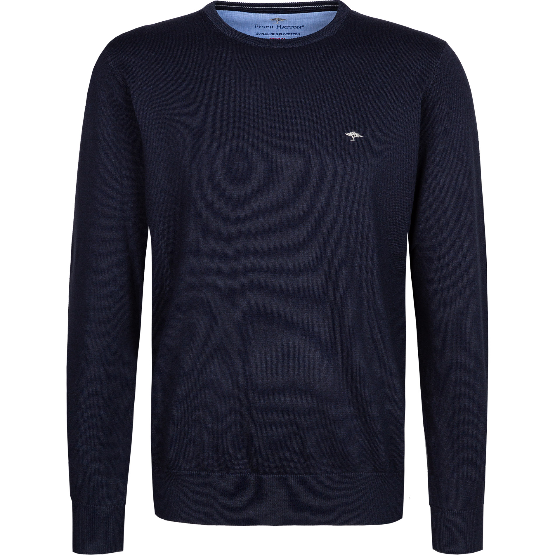 Fynch-Hatton Herren Pullover blau unifarben