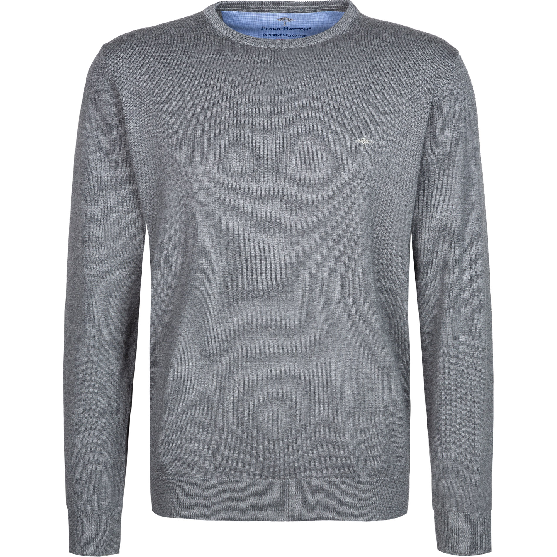 Fynch-Hatton Herren Pullover grau unifarben