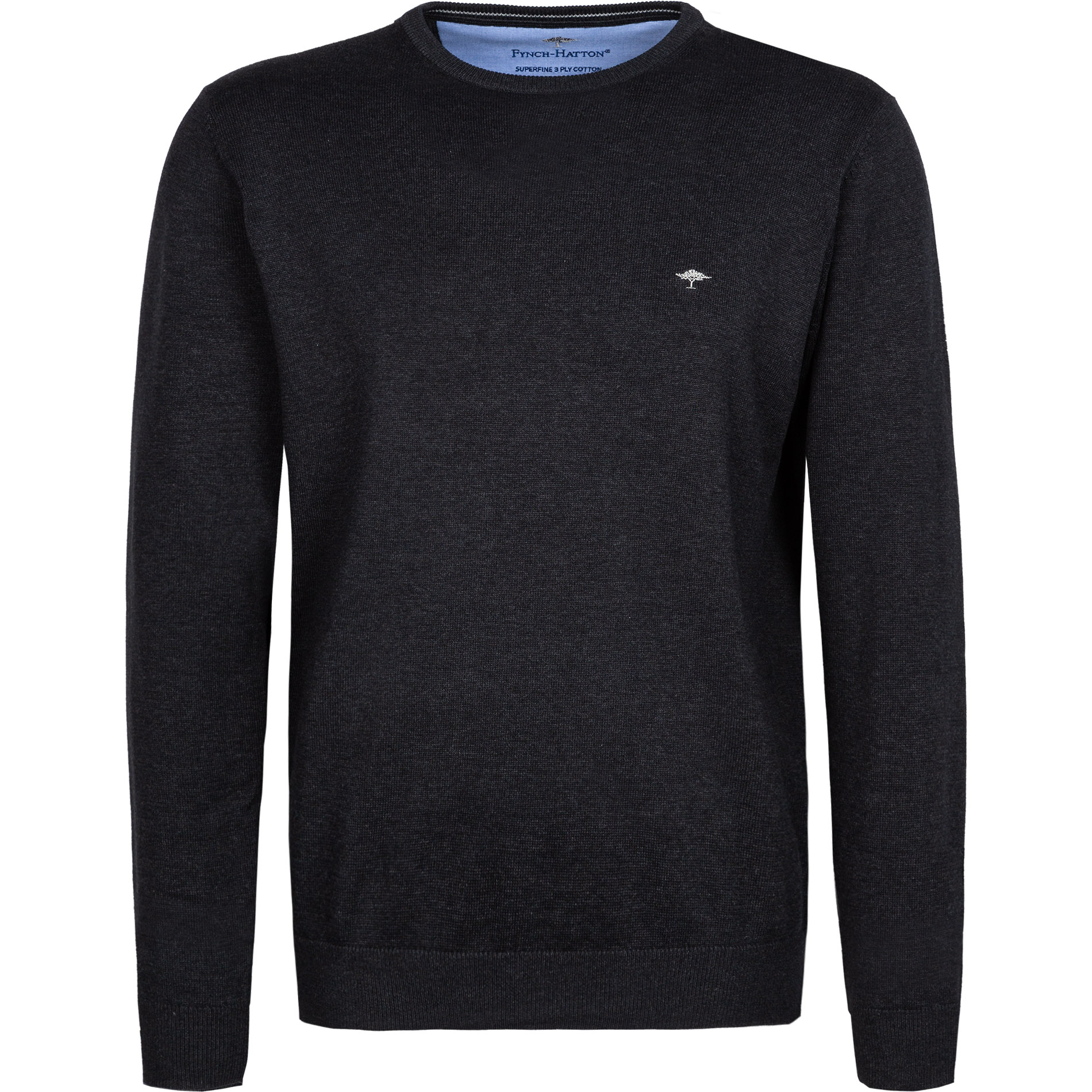 Fynch-Hatton Herren Pullover grau unifarben