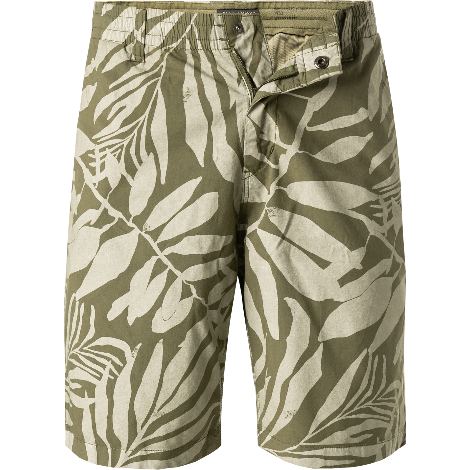 Marc O'Polo Herren Shorts grün Baumwolle gemustert