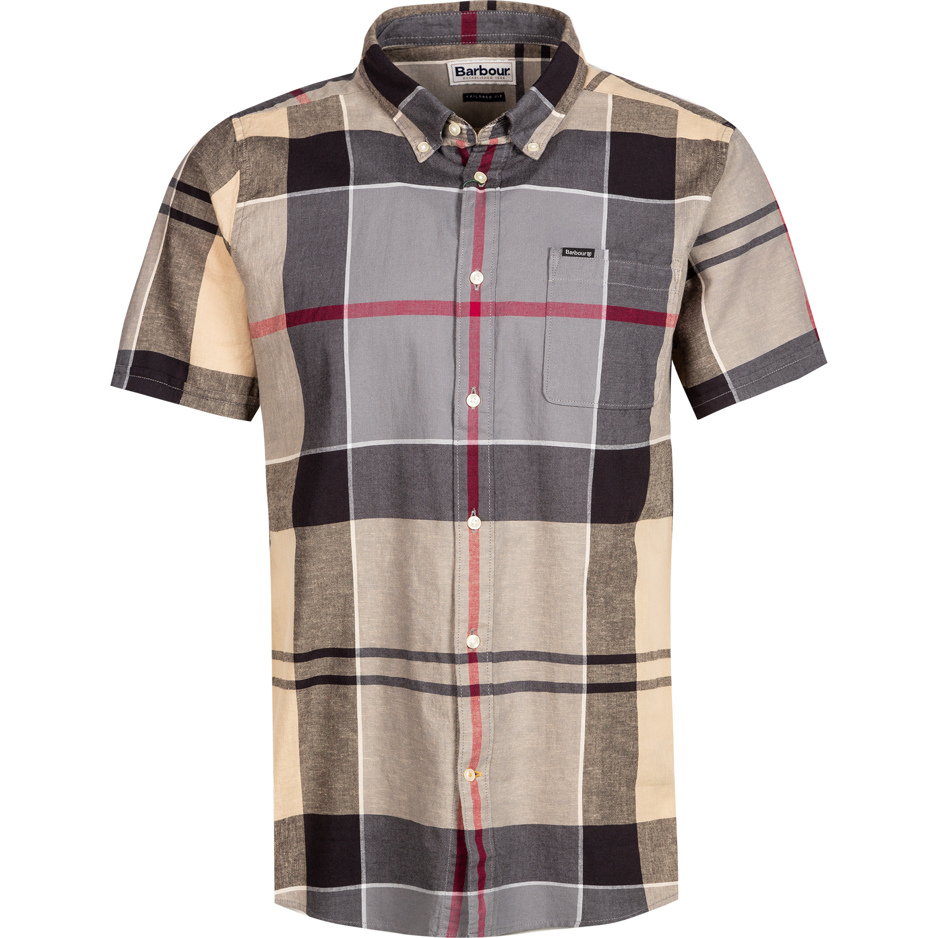 Barbour Herren Kurzarmhemd beige kariert