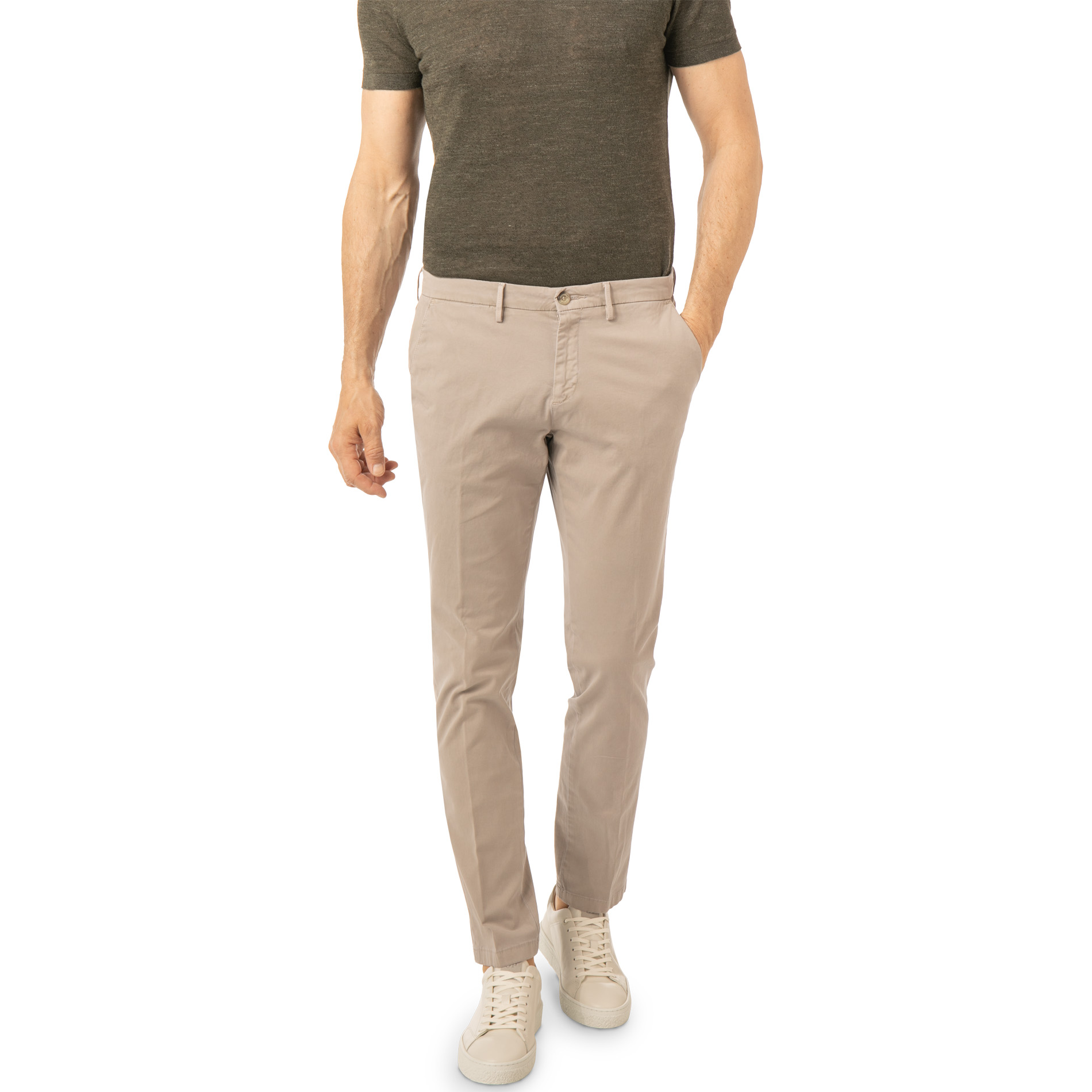 BALDESSARINI Herren Hose beige Slim Fit