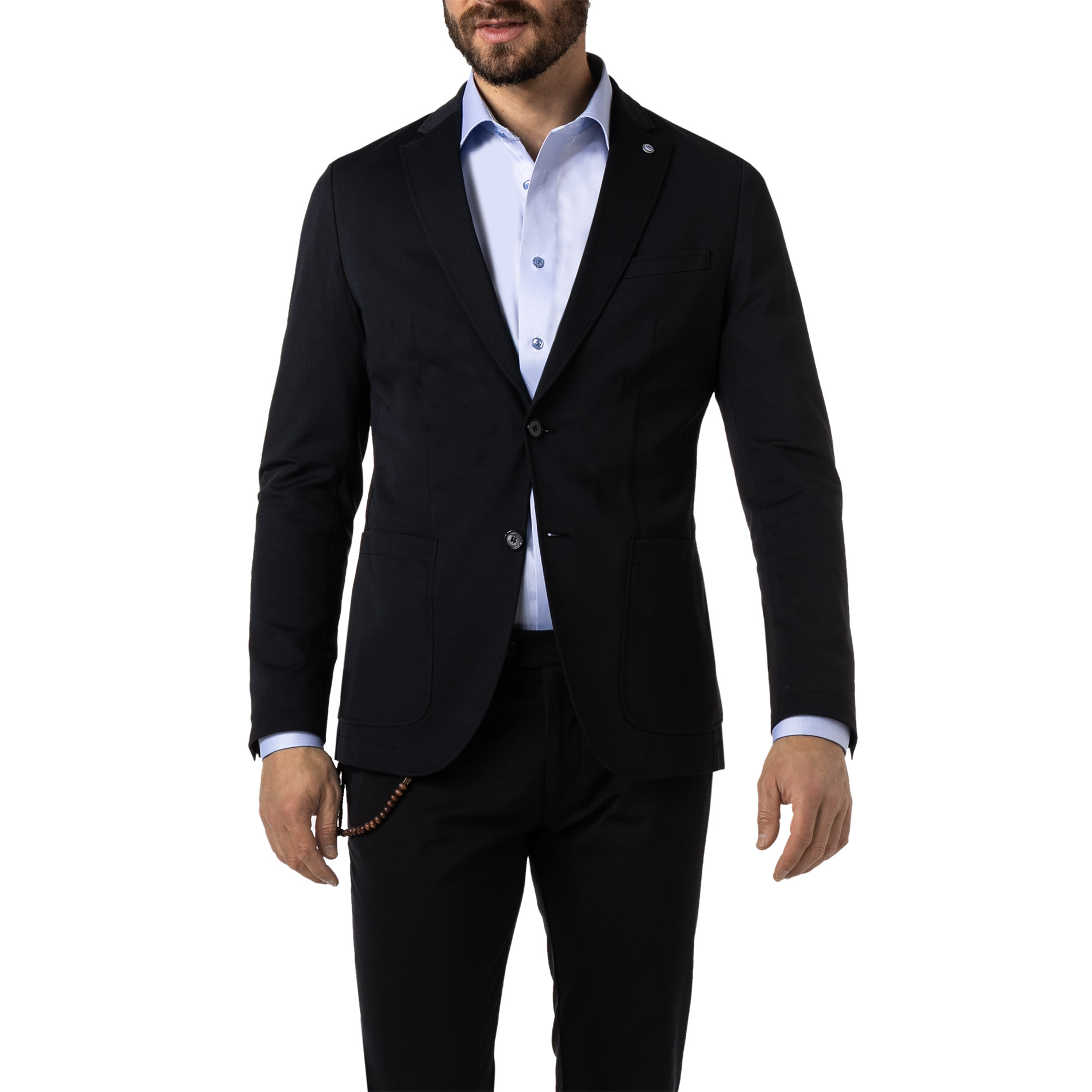 CG Herren Sakko blau Jersey Slim Fit