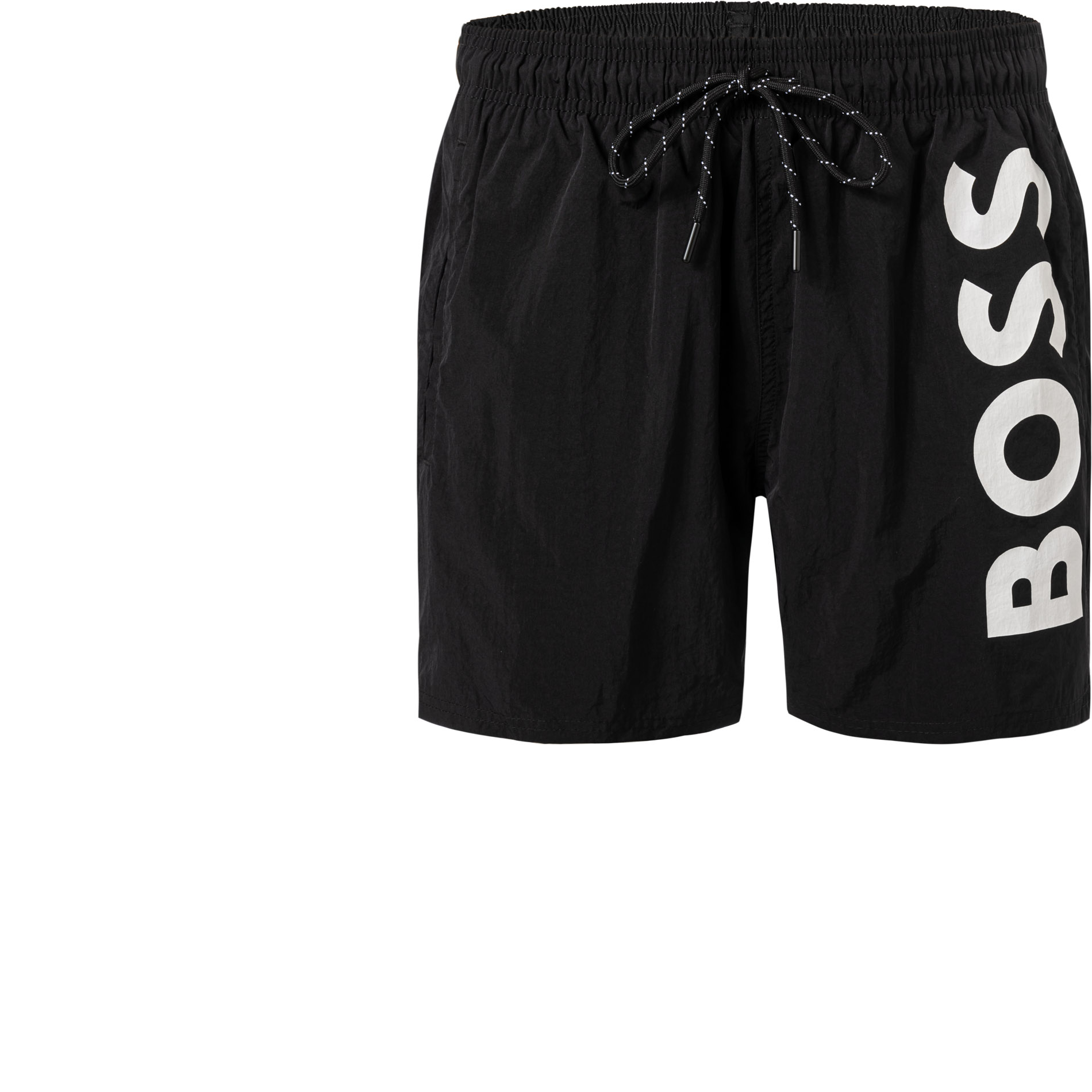 Boss Herren Badeshorts Schwarz Mikrofaser Unifarben