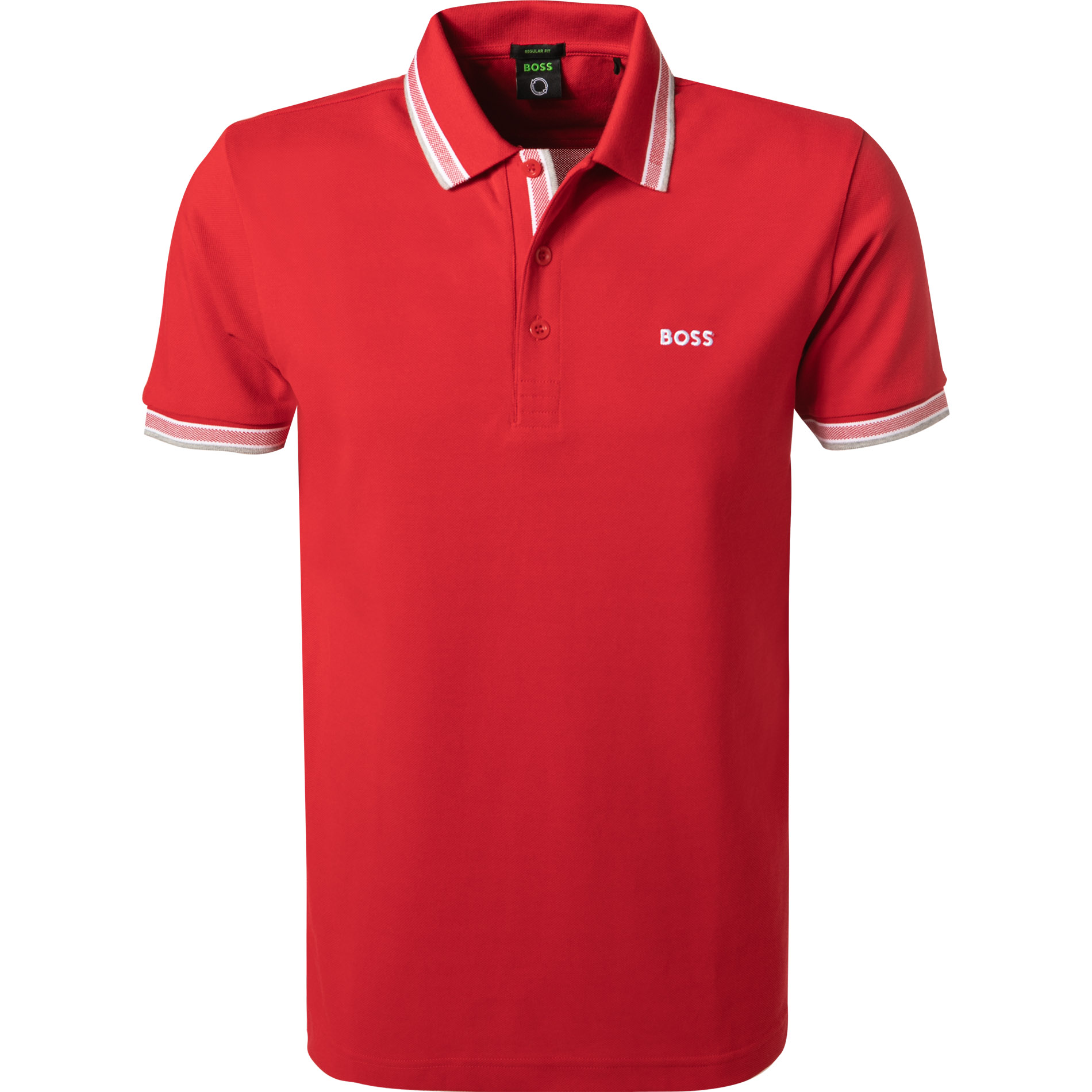 BOSS Green Herren Polo-Shirt rot Baumwoll-Piqué